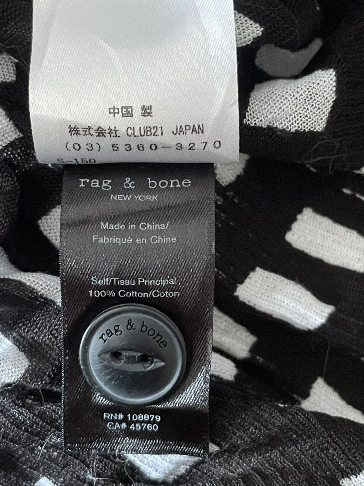 Rag & Bone Rag & Bone Belted Rope Black White Midi Dress Size S / US 4 / IT 40 - 6 Thumbnail