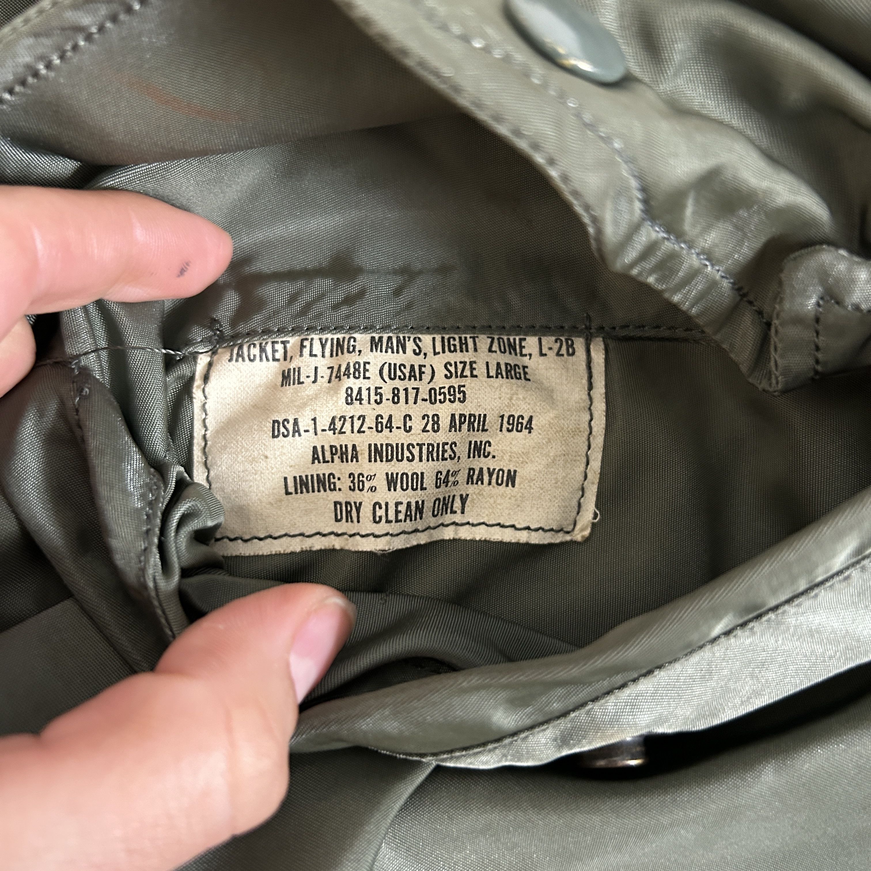 Alpha Industries 1964 Alpha L-2B USAF Flight Jacket Crown Zip L Size US M / EU 48-50 / 2 - 3 Thumbnail