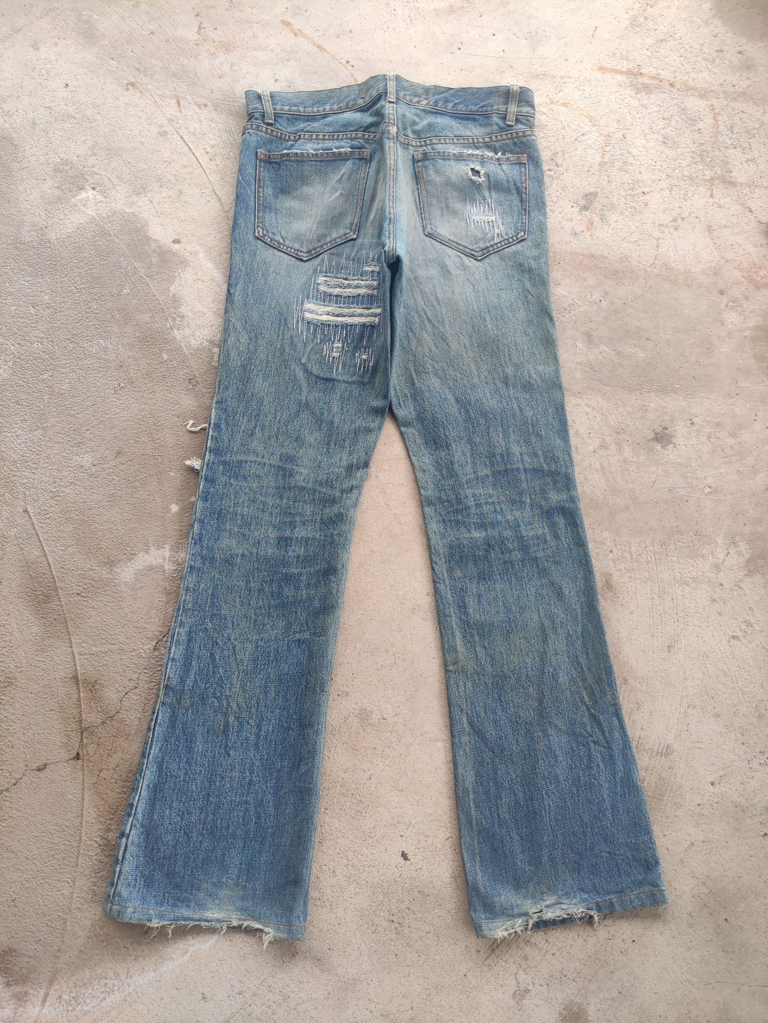 Japanese Brand Vintage Japanese Flare Denim Distressed Faded Jean Size US 34 / EU 50 - 9 Thumbnail