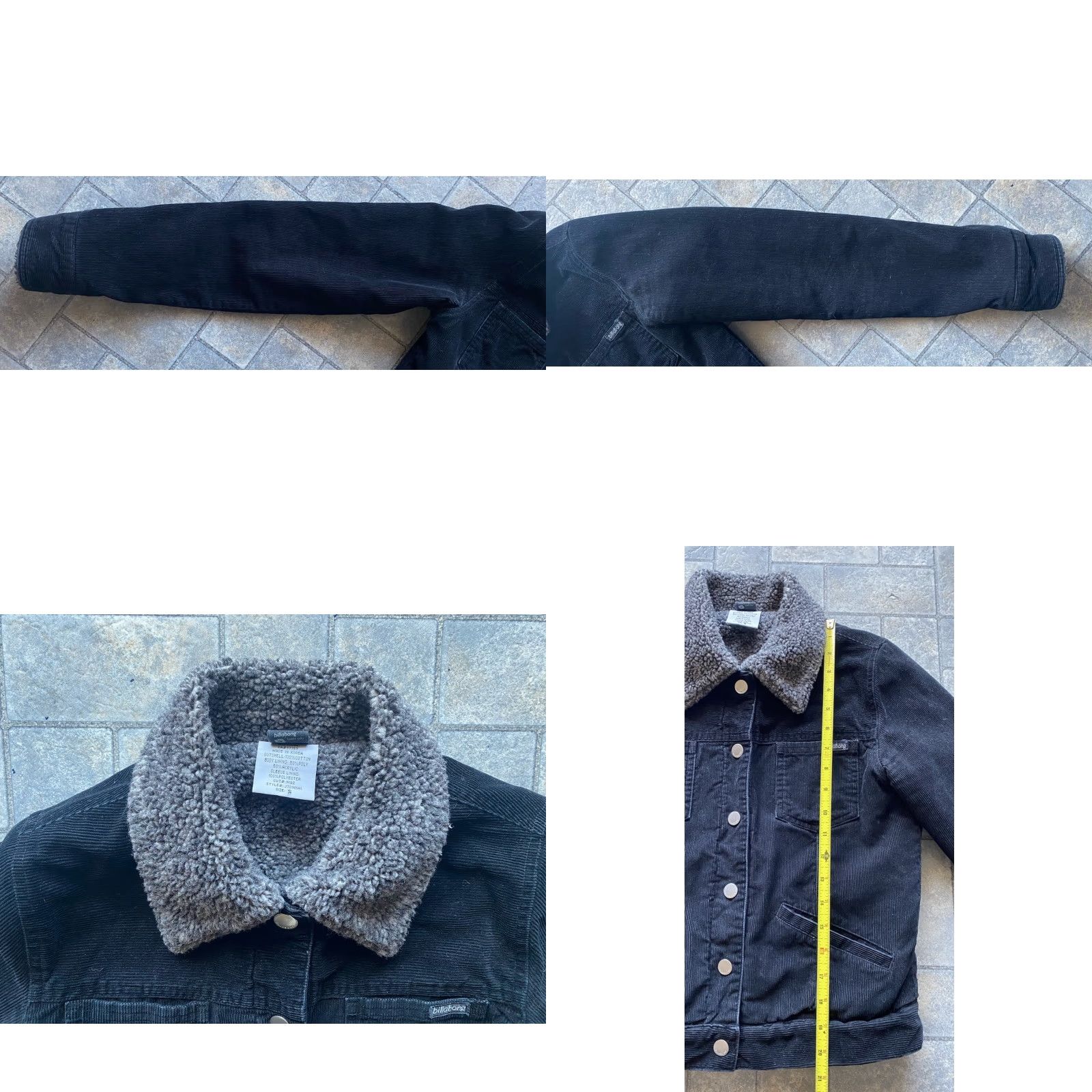 Billabong Billabong Corduroy Snap Jacket Black Sherpa Lined Women’s Size Small Size S / US 4 / IT 40 - 8 Thumbnail