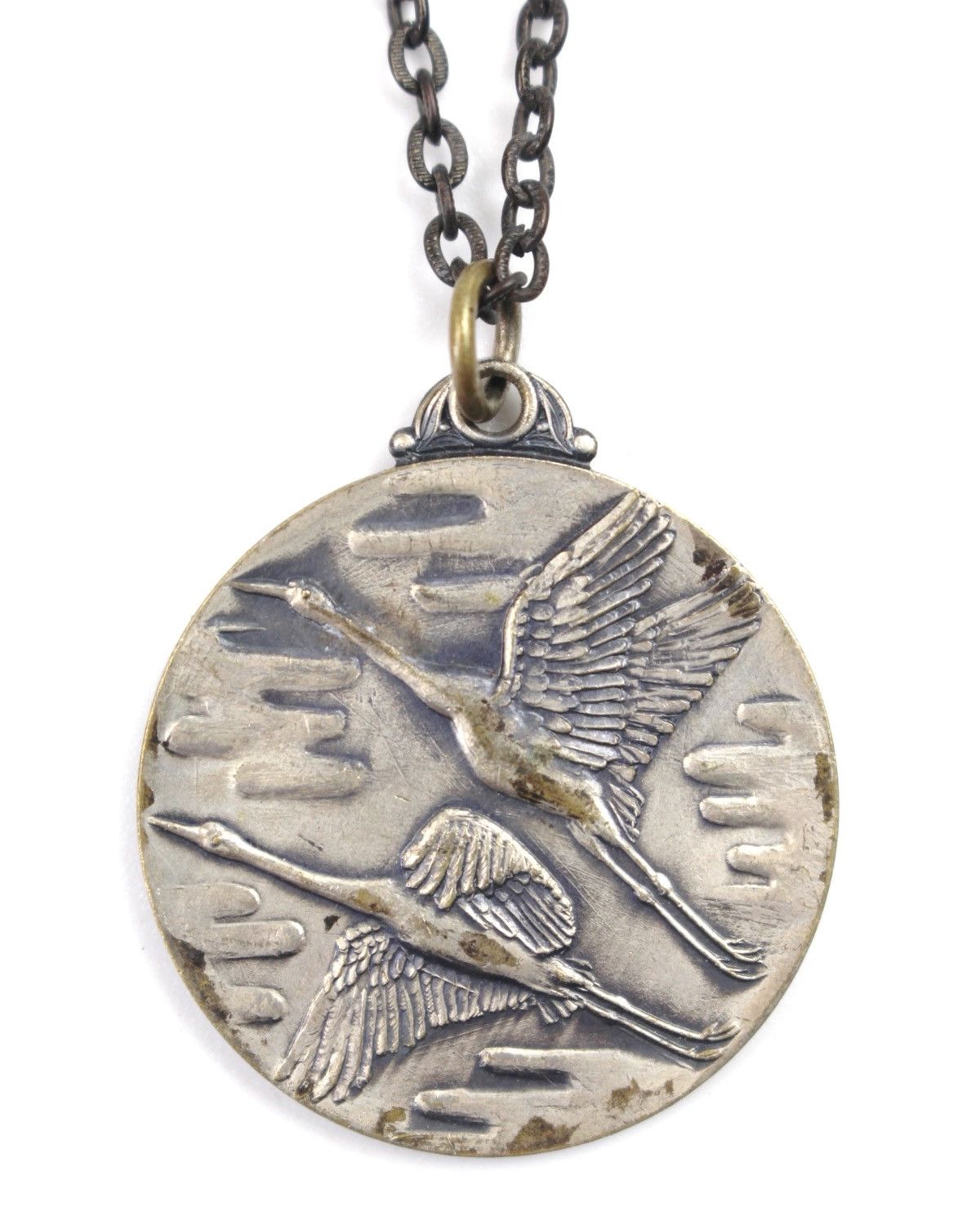 1975 昭和50年 JAPANESE SHODO CALLIGRAPHY YOT RABBIT 鶴 NECKLACE