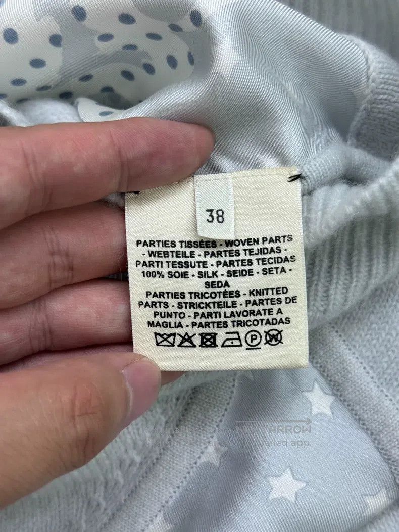 Hermes Hermes Blue-gray polka dot silk knit top Size XS / US 0-2 / IT 36-38 - 5 Thumbnail