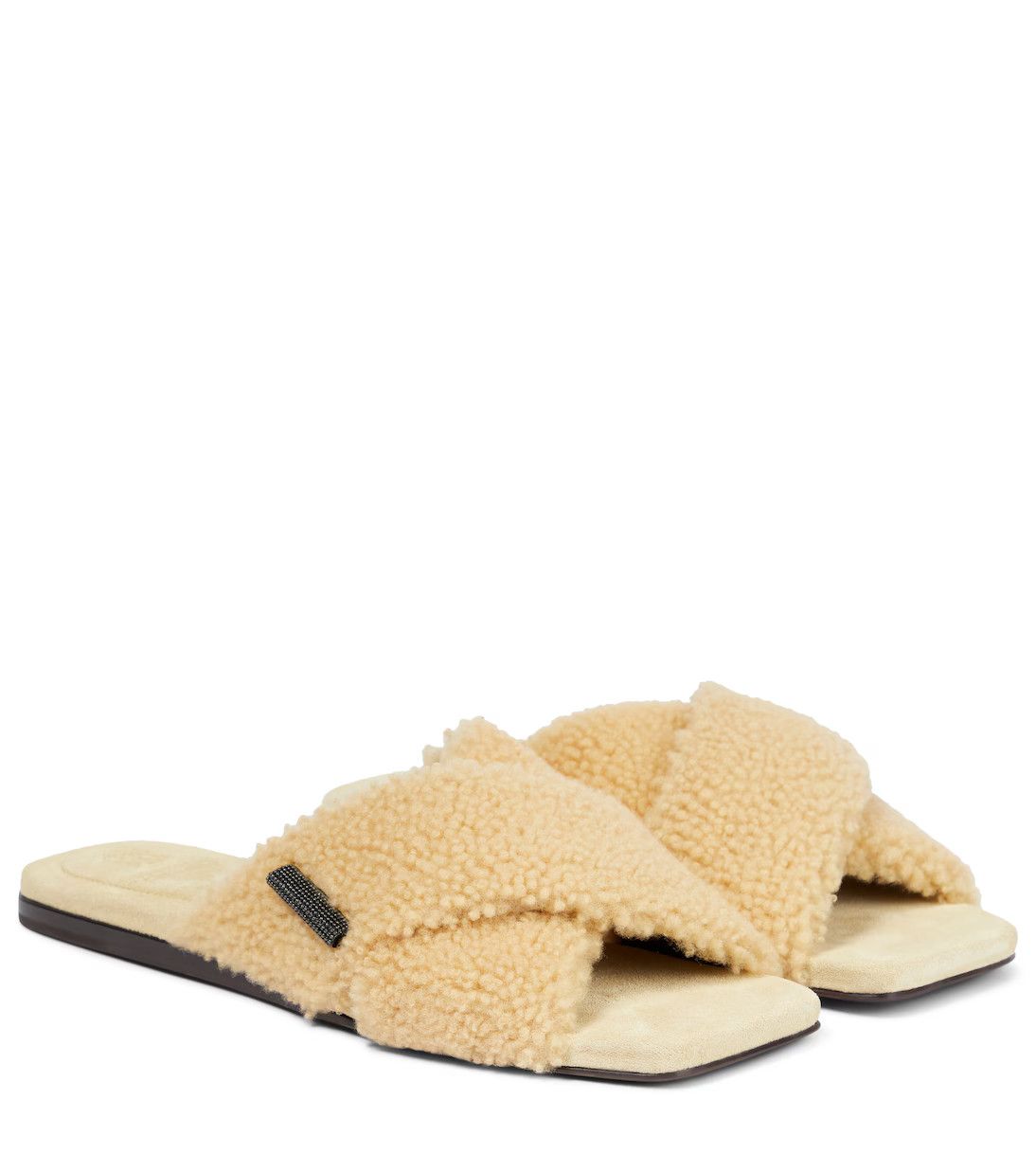 Brunello Cucinelli o1y0725 Slippers in Beige Size US 5 / IT 35 - 1 Thumbnail