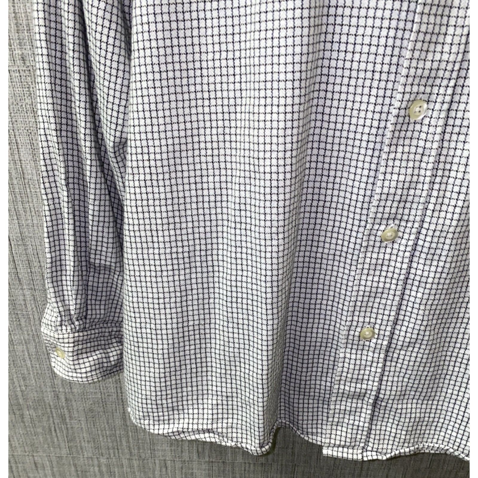 Hugo Boss Boss Hugo Boss Mens White/Black Checkered Long Sleeve Shirt Button Front Size L Size US L / EU 52-54 / 3 - 4 Thumbnail
