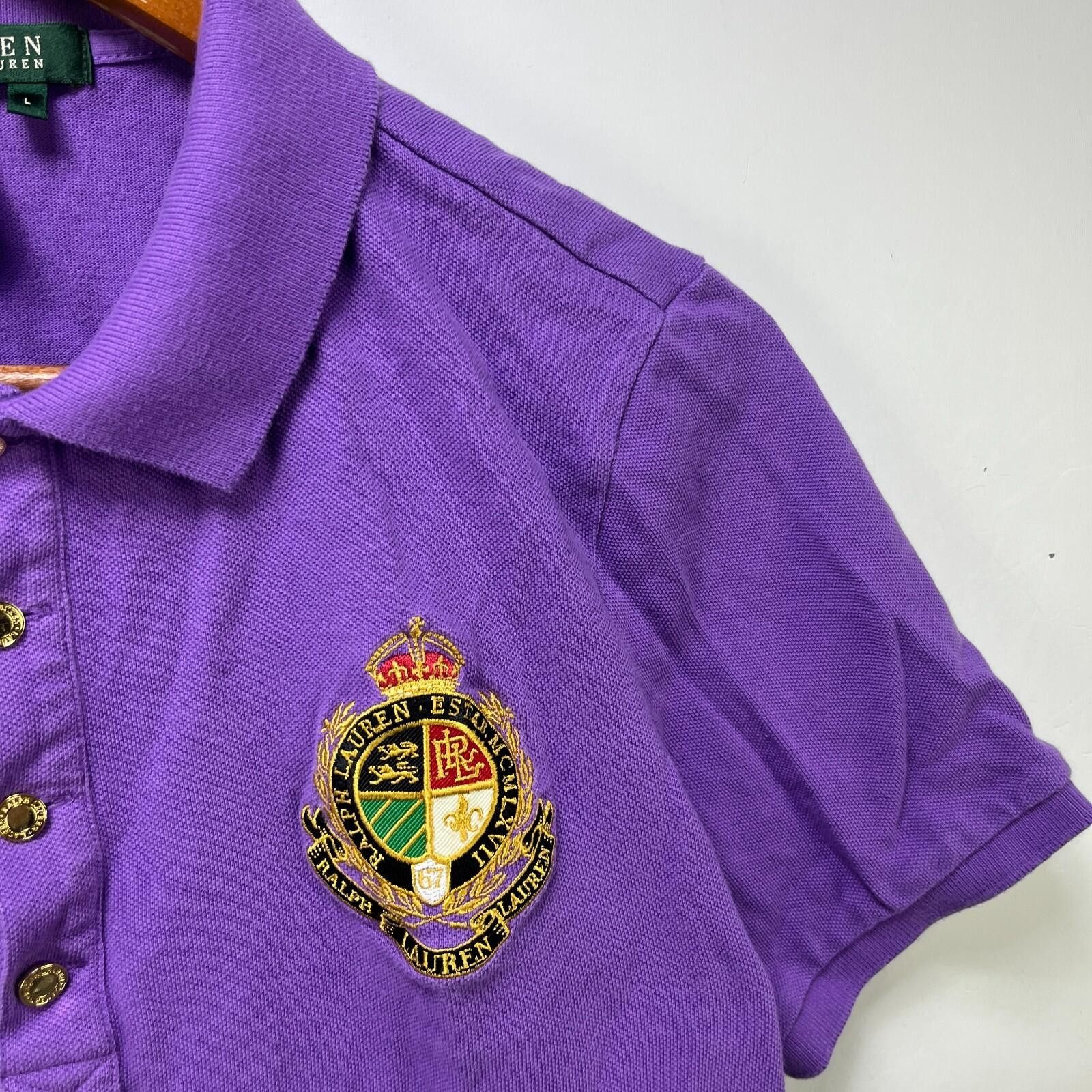 Lauren Ralph Lauren Vintage Lauren Ralph Lauren Crest Shirt Women Large Polo Size L / US 10 / IT 46 - 3 Thumbnail