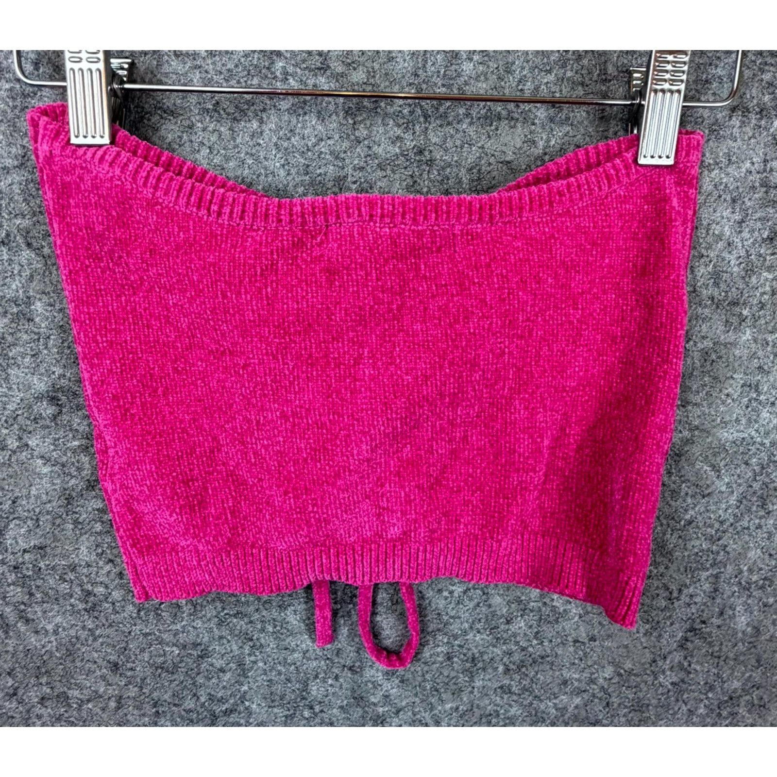 Urban Outfitters Urban Outfitters Tube Top XS Hot Pink Chenille Y2K Baddie Size XS / US 0-2 / IT 36-38 - 2 Thumbnail