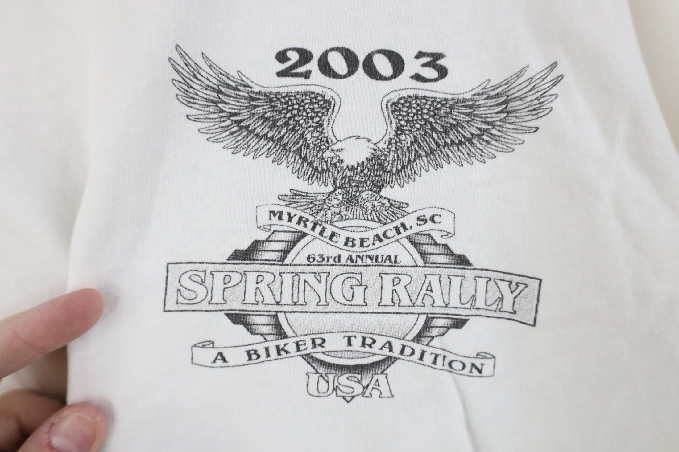 Vintage Vintage Y2K 2003 Eagle Motorcycle Spring Carolina T-Shirt Size US M / EU 48-50 / 2 - 4 Thumbnail