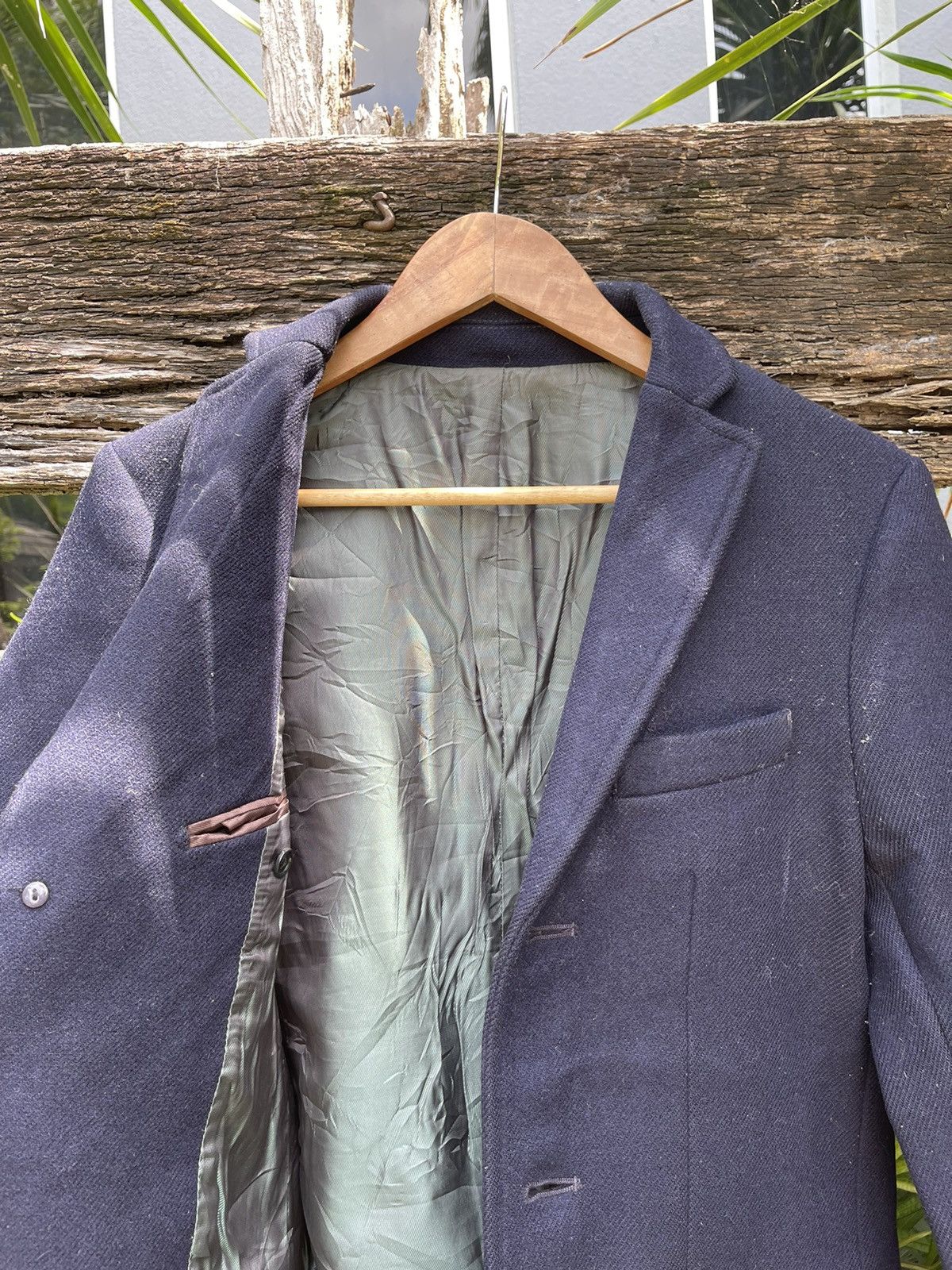 ABAHOUSE Abahouse Navy Wool Blend Overcoat - Size 2 (Japanese Medium) Size US S / EU 44-46 / 1 - 13 Thumbnail