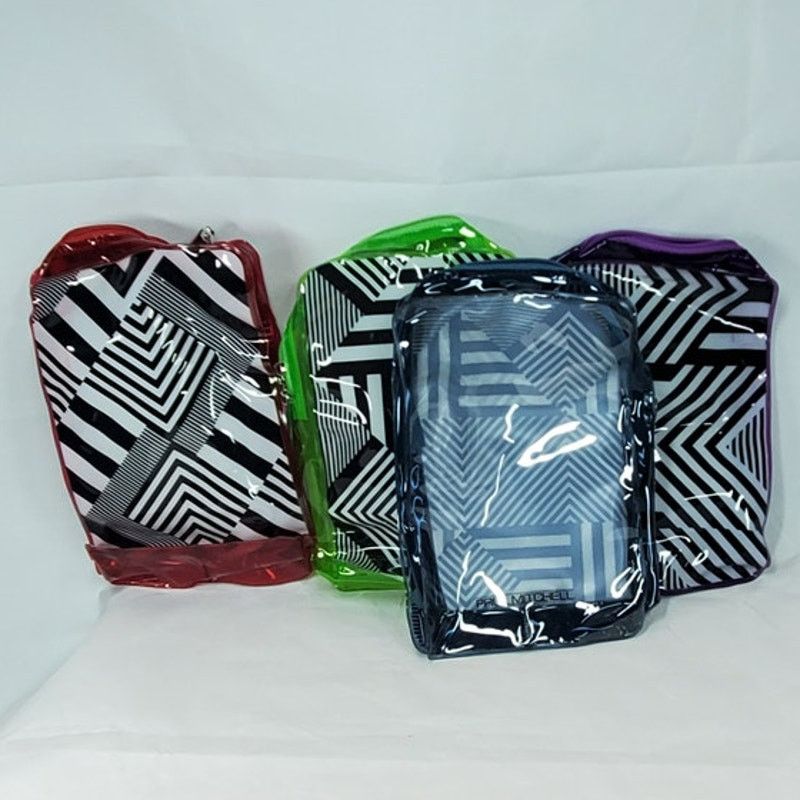 Other 4 Geometric Clear Travel Cosmetic Bags Red Green Blue Purple Size ONE SIZE - 3 Thumbnail
