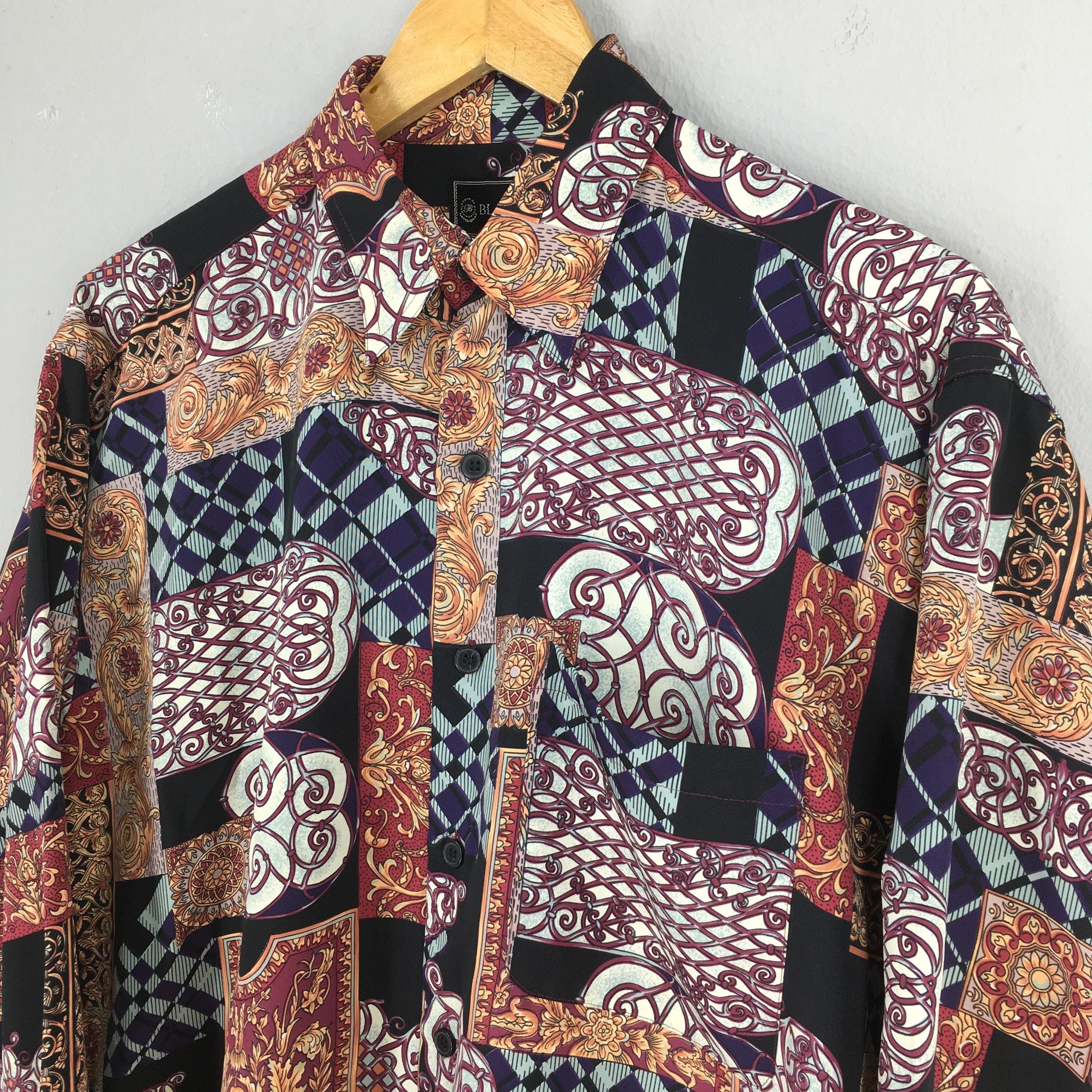 Vintage Vintage 1980s Psychedelic Pattern Art Shirt Medium Size US M / EU 48-50 / 2 - 3 Thumbnail