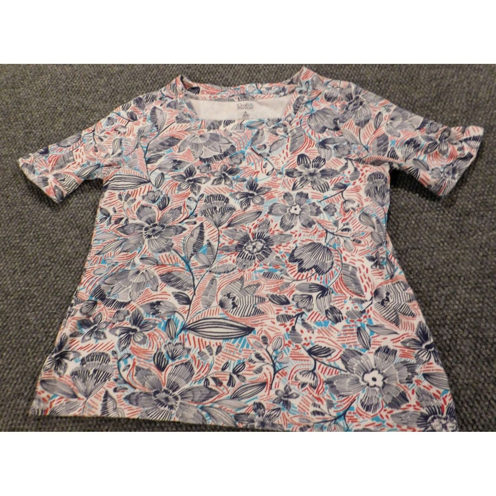 Croft & Barrow Croft & Barrow Womens Blouse XL pink floral pullover top Size XL / US 12-14 / IT 48-50 - 2 Thumbnail