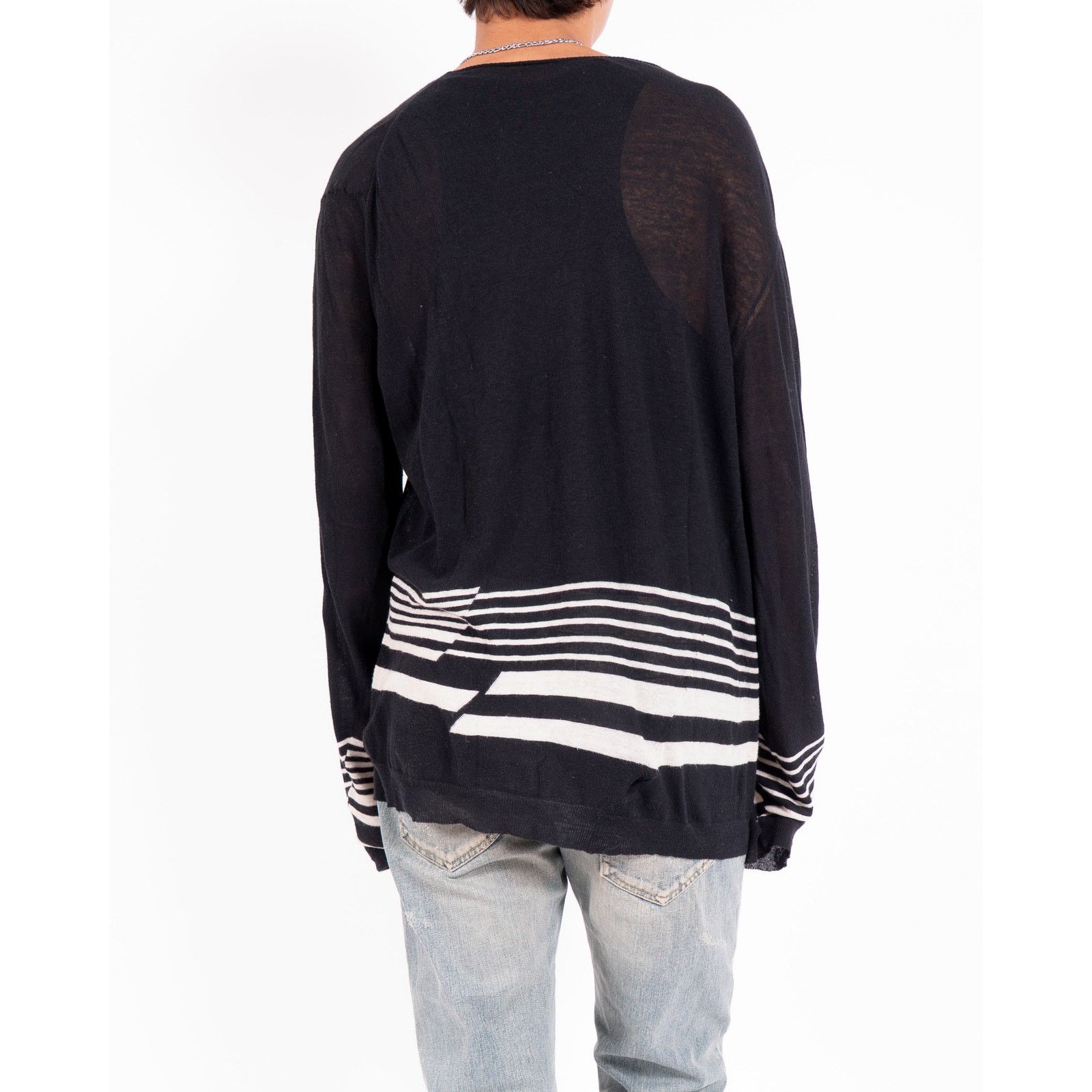 Haider Ackermann SS16 Striped Knit in Black & White Wool Size US M / EU 48-50 / 2 - 2 Thumbnail