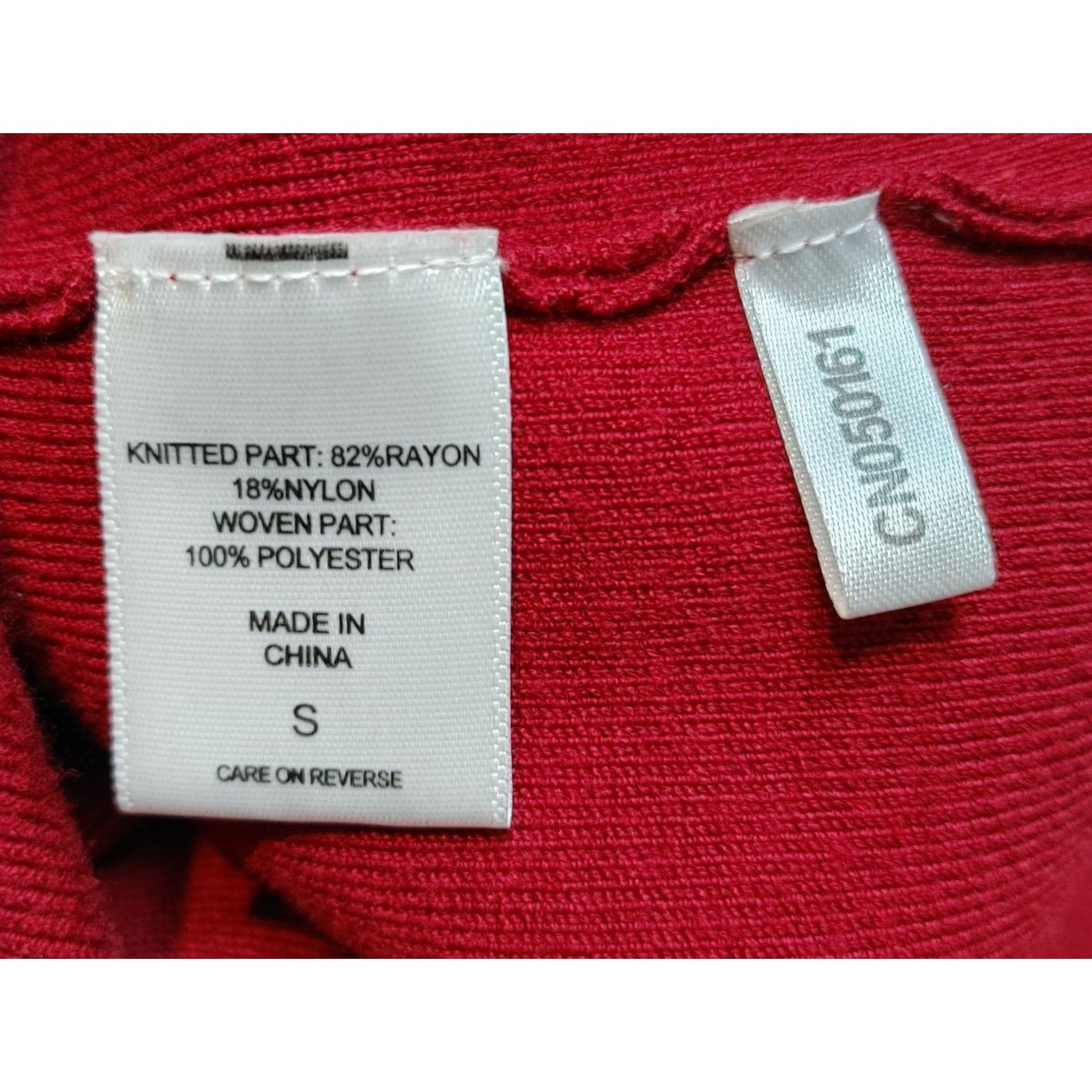 Other New York & Company Women's Knitted/Woven Red Ruffled Sleeve Size S / US 4 / IT 40 - 4 Thumbnail