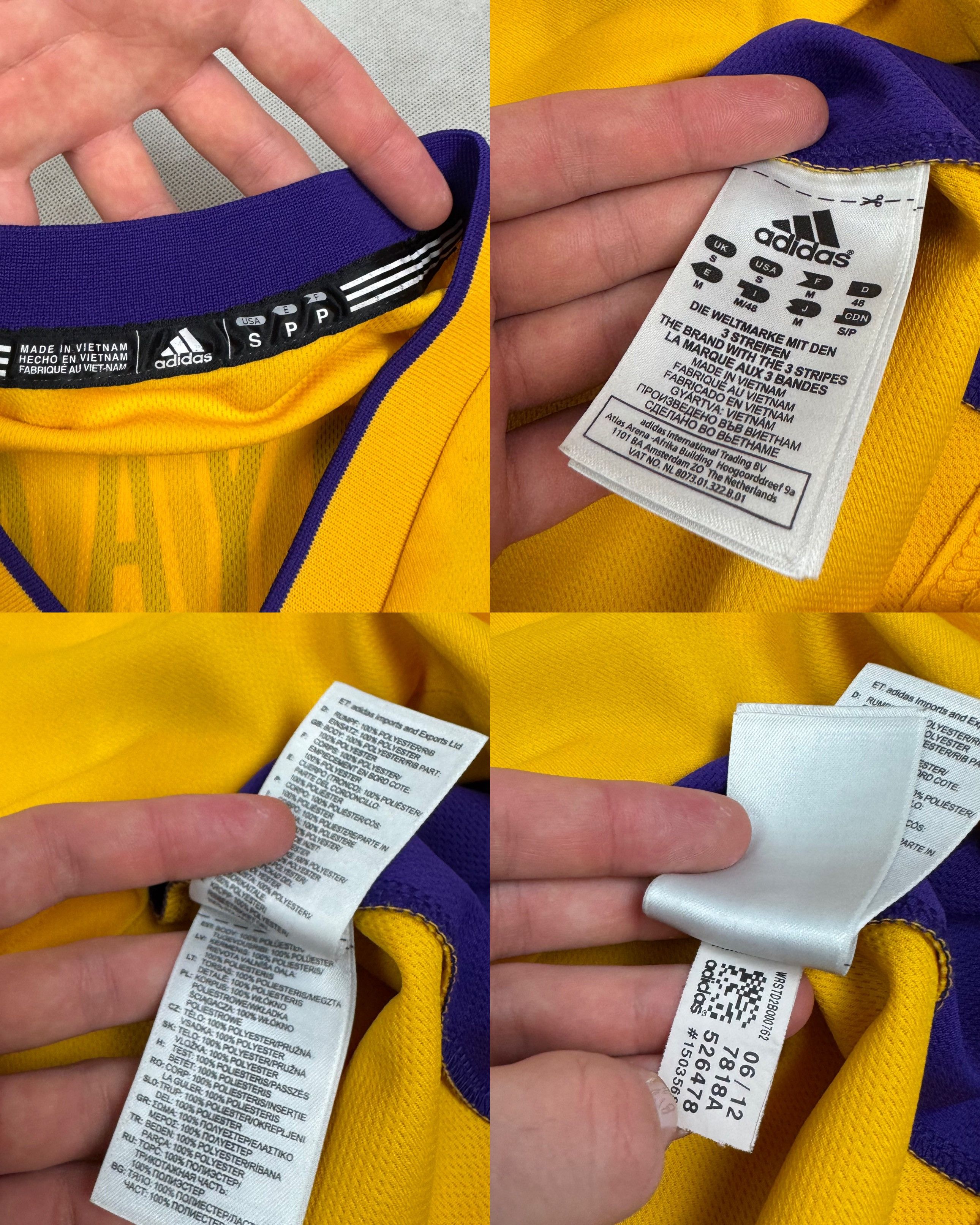 Adidas Adidas Men's NBA Kobe Bryant# 24 Los Angeles Lakers Jersey S Size US S / EU 44-46 / 1 - 2 Thumbnail