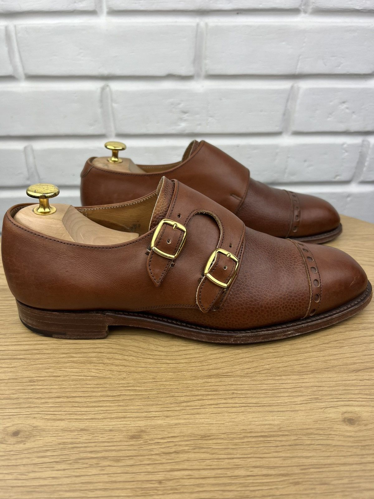 Cheaney CHEANEY Shoes Leather Monk Double Strap Brown Men’s Size US 9.5 / EU 42-43 - 8 Thumbnail