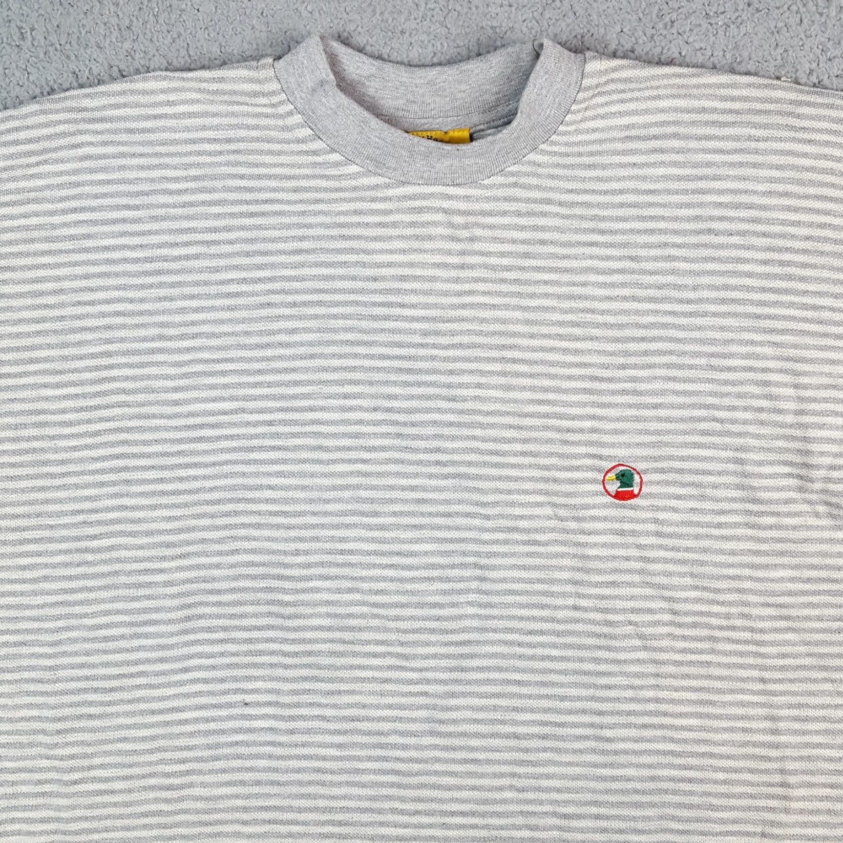 Vintage VINTAGE Duck Head Tee Shirt Striped 90s Grunge Surf Skate Y2K Mens Size L Gray T-Shirt Size US L / EU 52-54 / 3 - 2 Thumbnail