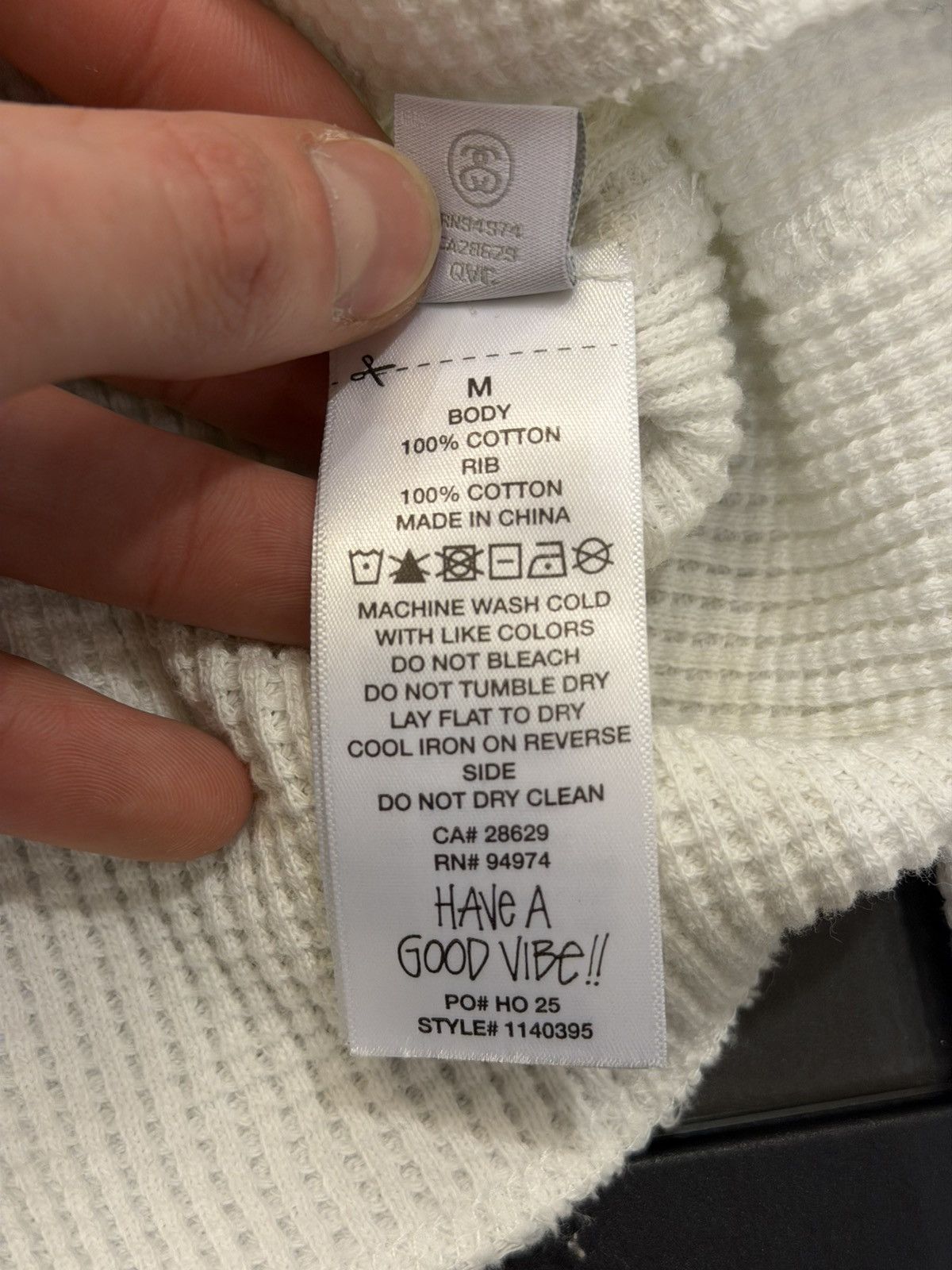 Stussy Stussy Raglan Thermal Waffle LS Shirt - White Size US M / EU 48-50 / 2 - 6 Thumbnail
