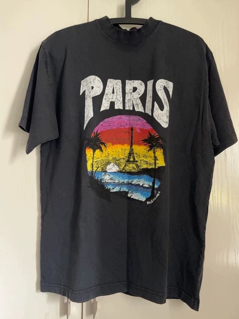 Balenciaga Balenciaga Paris letter architectural printing round neck Size US XXS / EU 40 - 1 Thumbnail