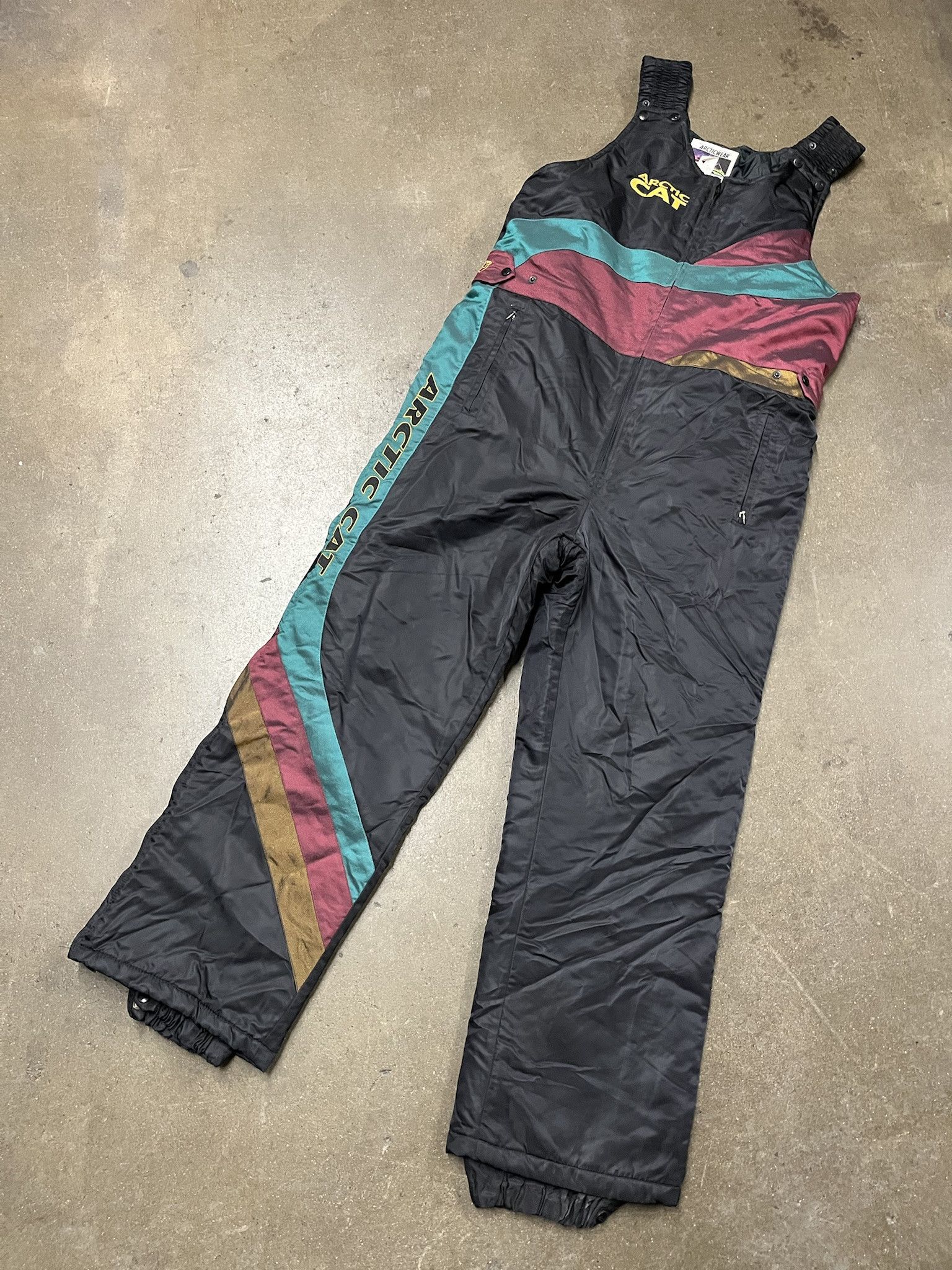 Vintage Vintage 1990s Arctic Cat Insulated Snowmobile Racing Bib Overall Snowpants Size XL Size US XL / EU 56 / 4 - 1 Thumbnail
