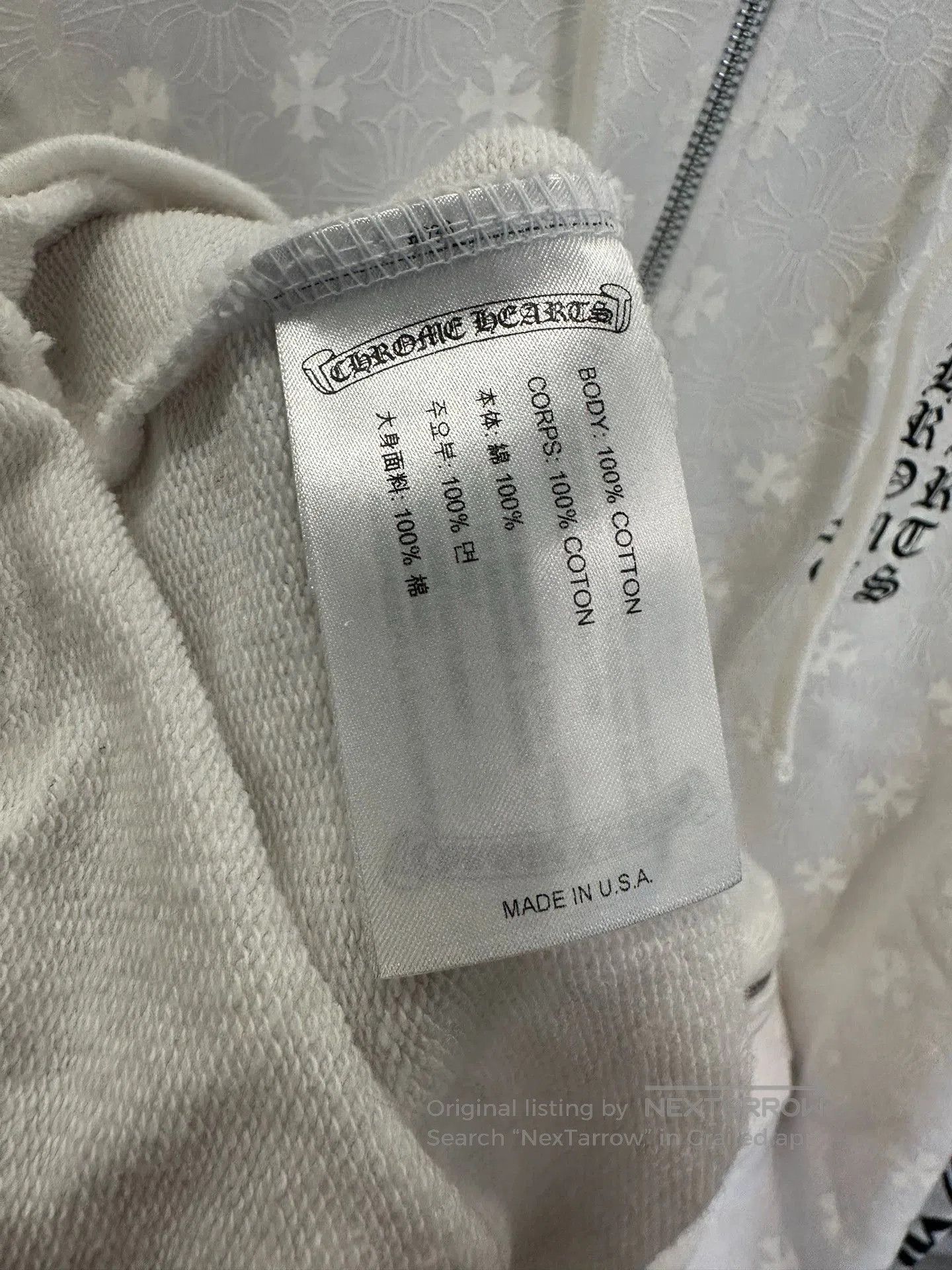 Chrome Hearts chrome hearts white zip-up hoodie with motifs. Size US L / EU 52-54 / 3 - 5 Thumbnail