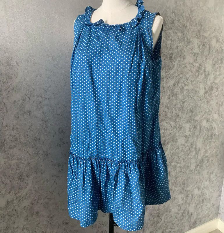 Burberry Burberry Blue Polka Dot Mid-Length Dress Size M / US 6-8 / IT 42-44 - 1 Thumbnail