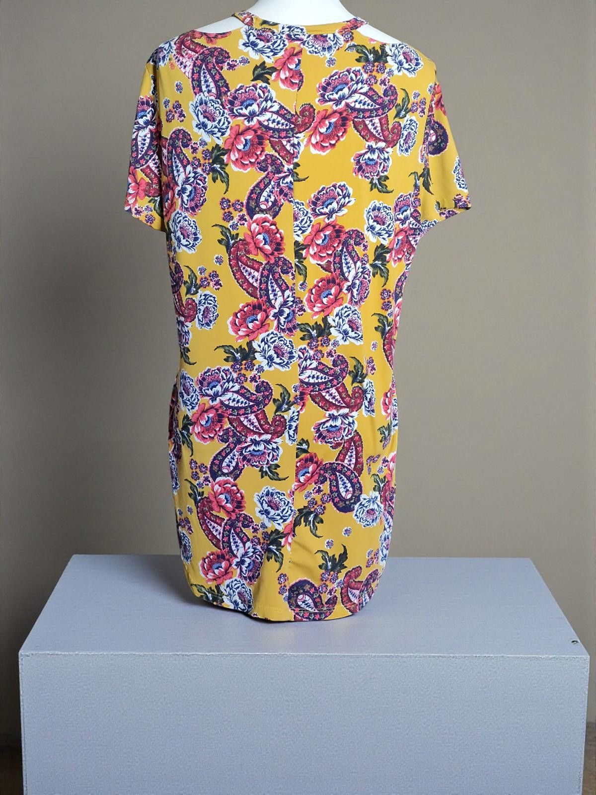 Other Just Be Size Large Yellow Floral Print Blouse Size L / US 10 / IT 46 - 5 Thumbnail