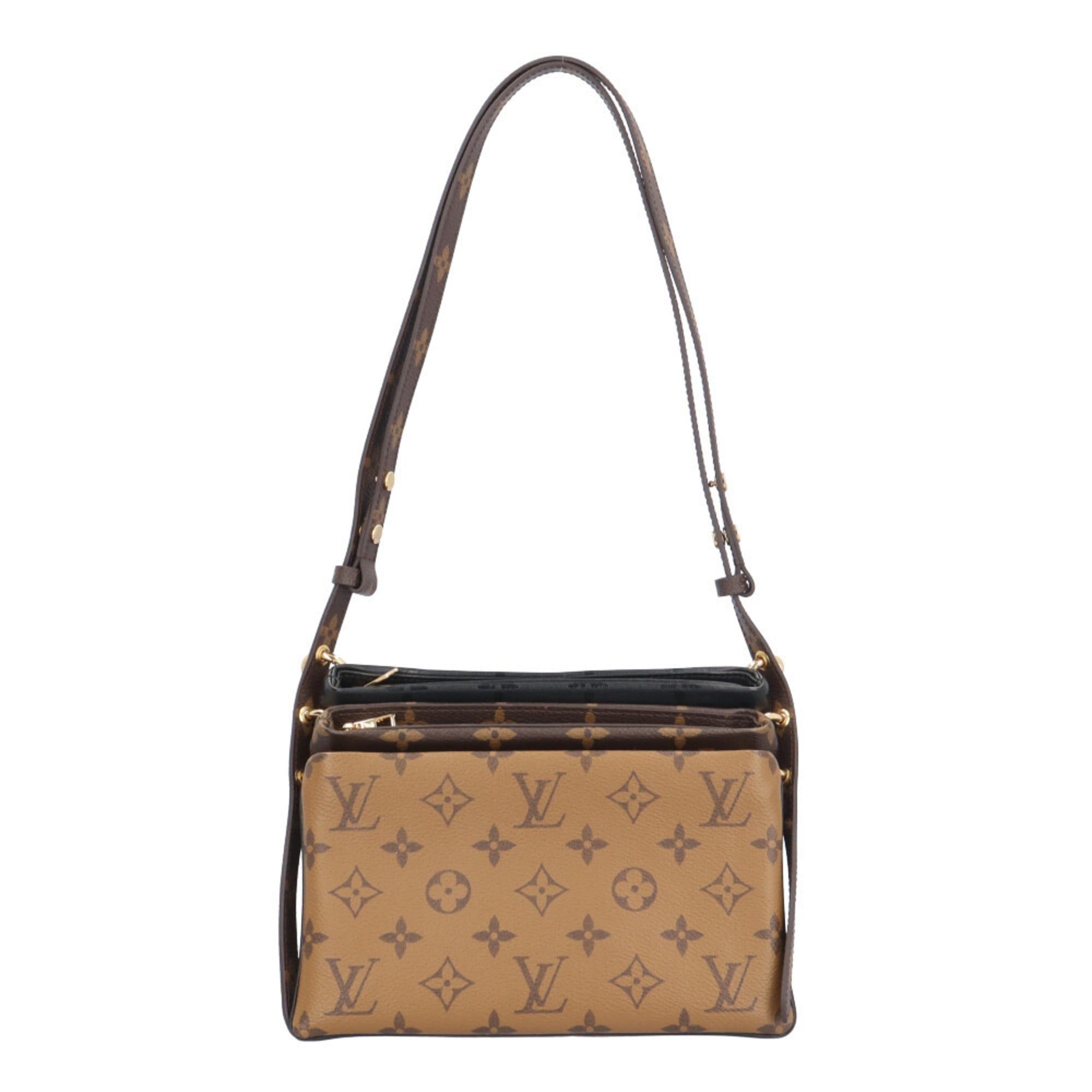 Pre-owned Louis Vuitton Pochette LV3 Monogram Reverse Shoulder Bag M45412 Brown Women's