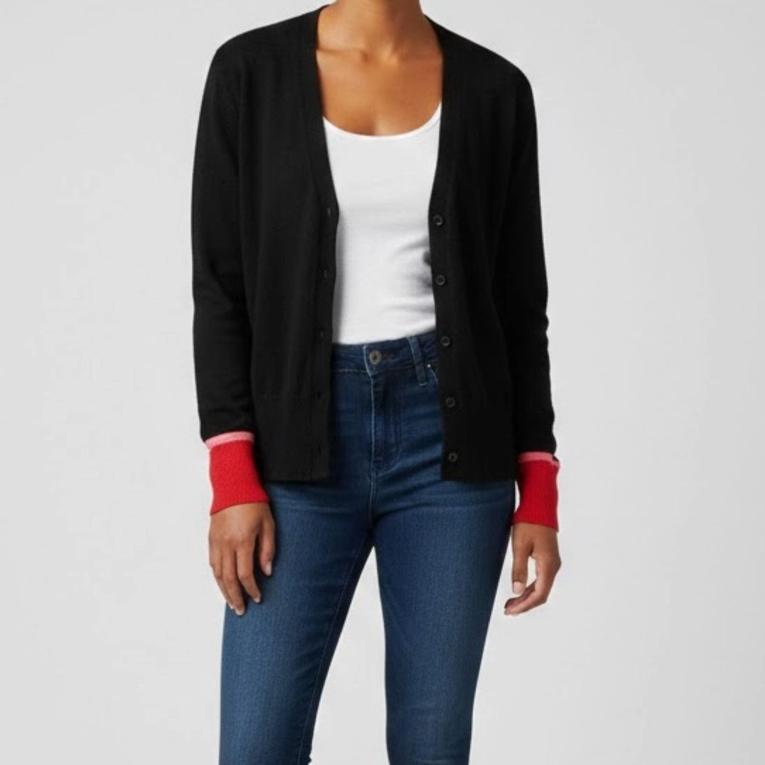 Other Tail Black Red Colorblock Cardigan Sweater Womens Medium Size M / US 6-8 / IT 42-44 - 2 Thumbnail