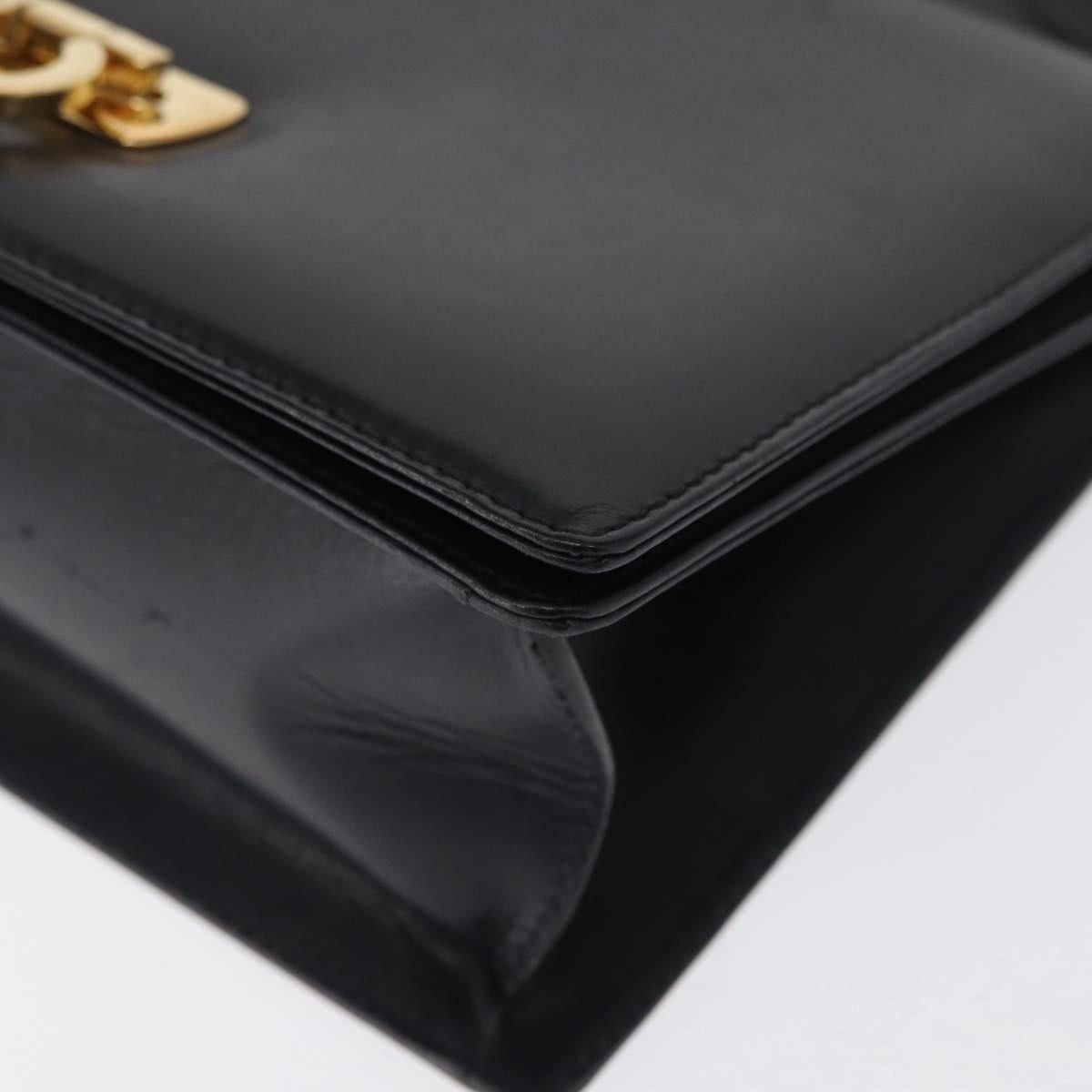 Salvatore Ferragamo Gancini Shoulder Bag Leather Navy Gold A