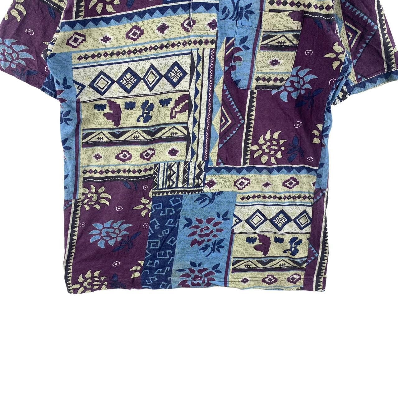 Vintage Vintage 90’ MIKE HILL AOP Over Print Painting Polo Tee Shirt Size L / US 10 / IT 46 - 4 Thumbnail
