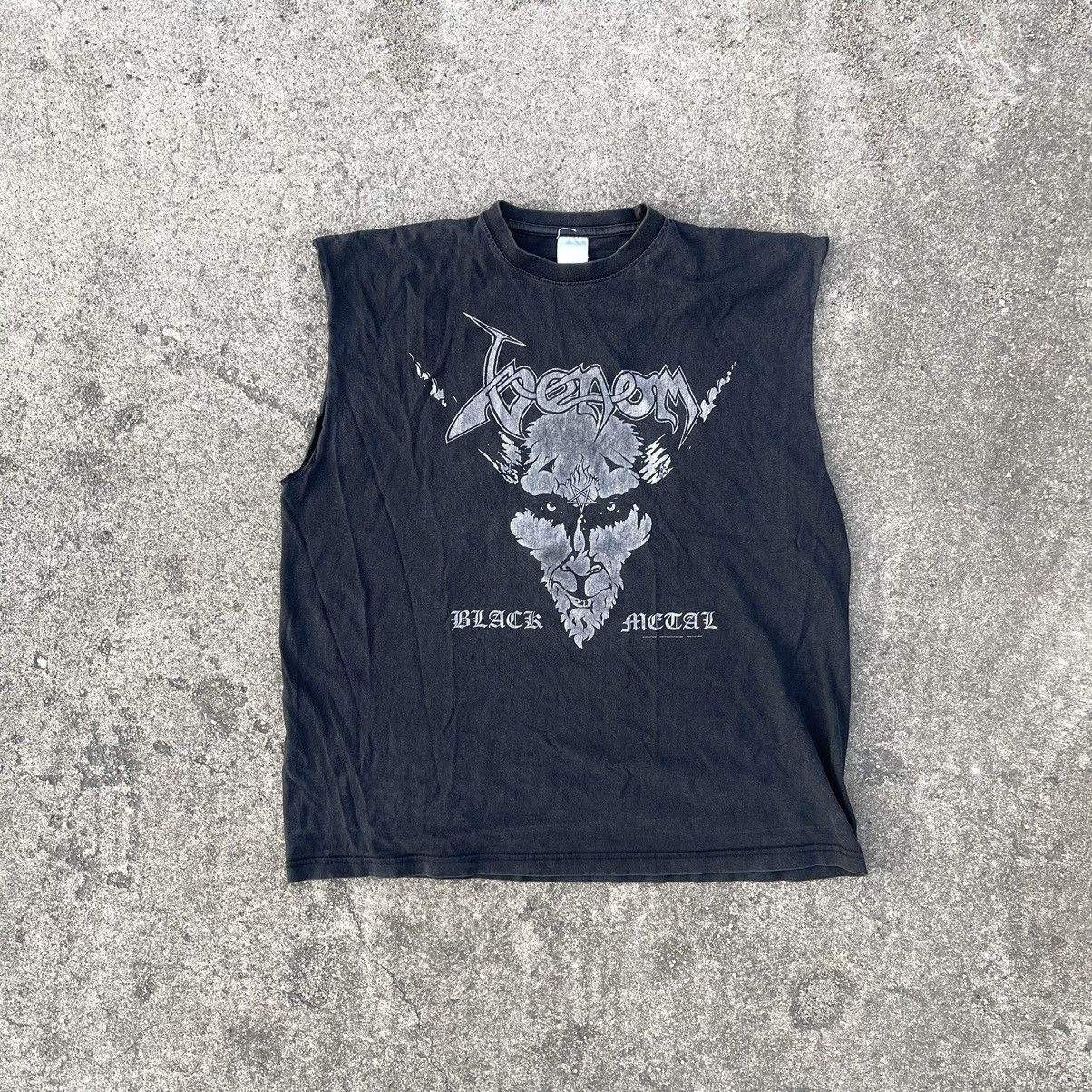 1996 VENOM BLACK METAL BAND SLEEVELESS SHIRT VINTAGE FADED, image size:1204x1204