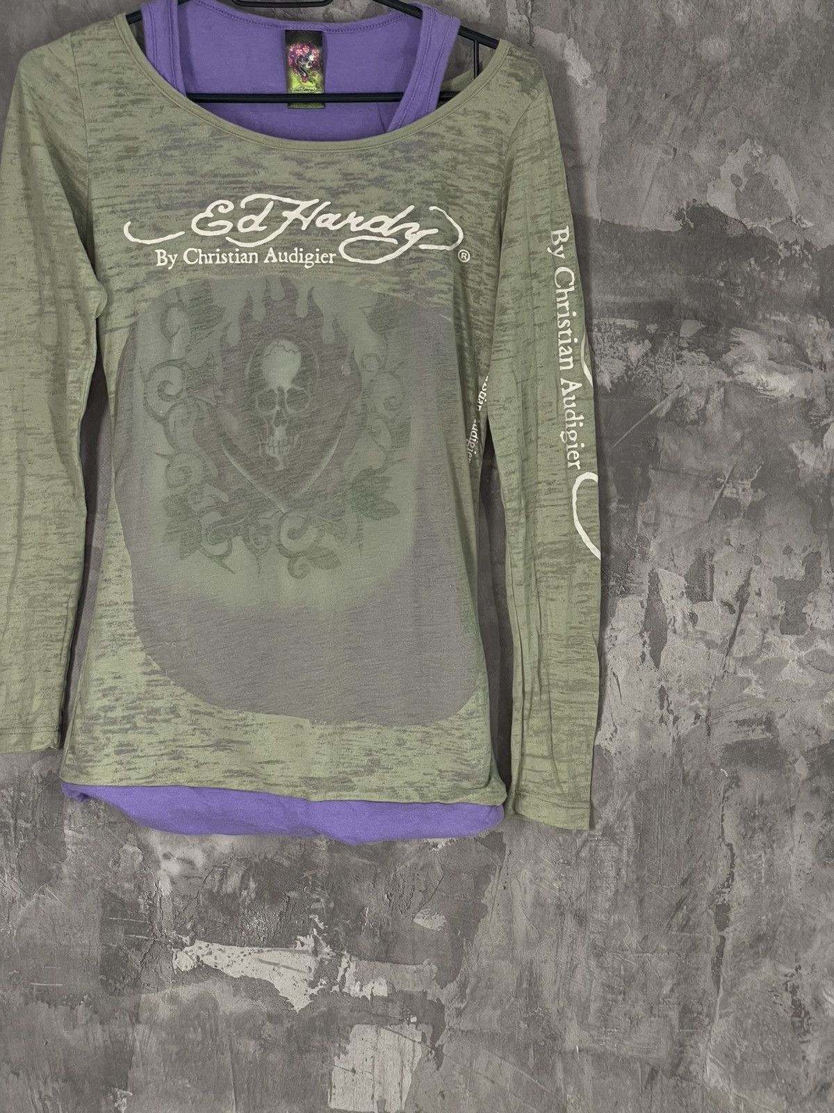 Christian Audigier × Ed Hardy × Hysteric Glamour Ed Hardy long sleeve mesh print t-shirt woman's Size M / US 6-8 / IT 42-44 - 7 Thumbnail