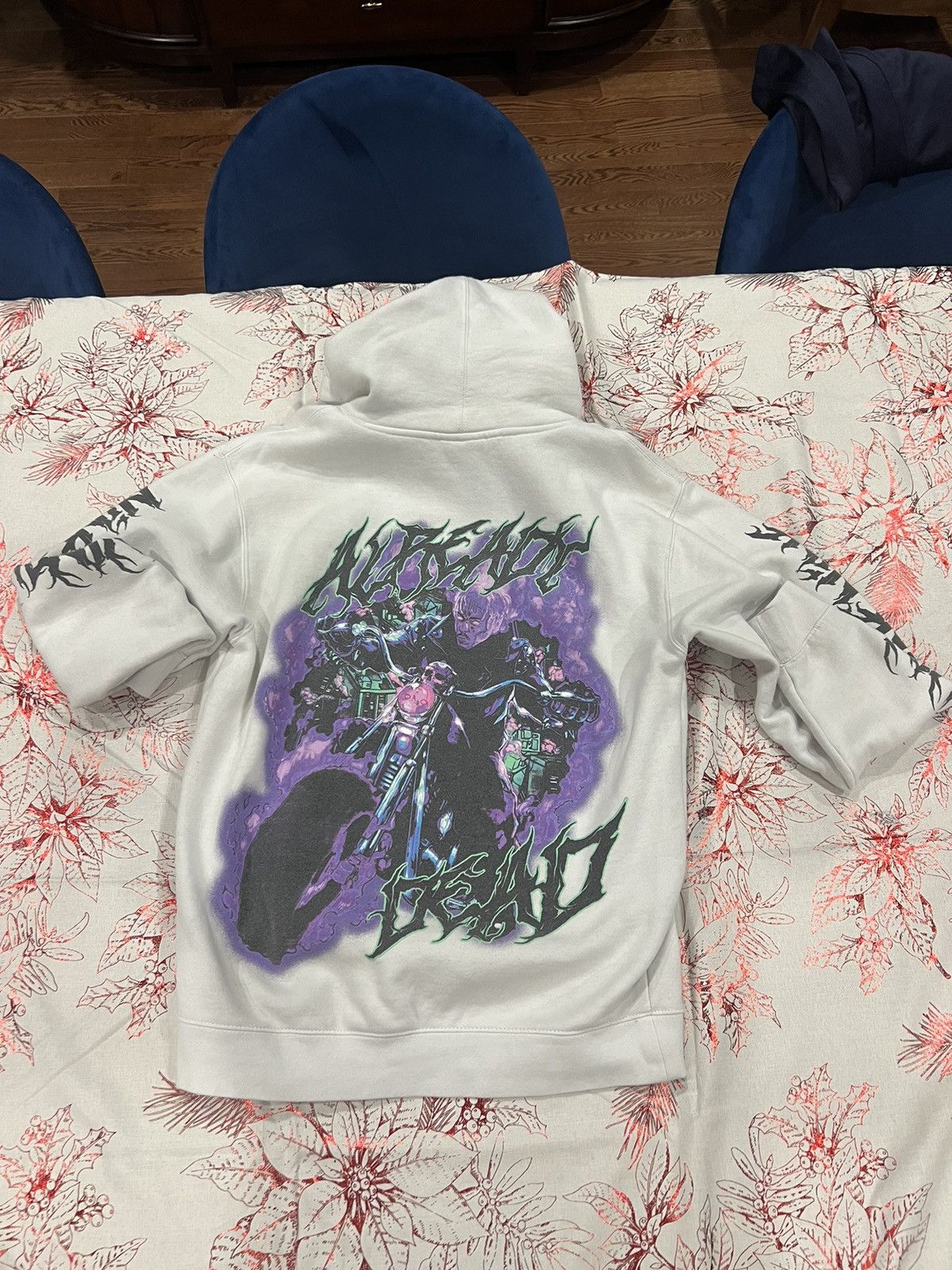 image of Already Dead 999 Club Hoodie in White, Men's (Size Medium)