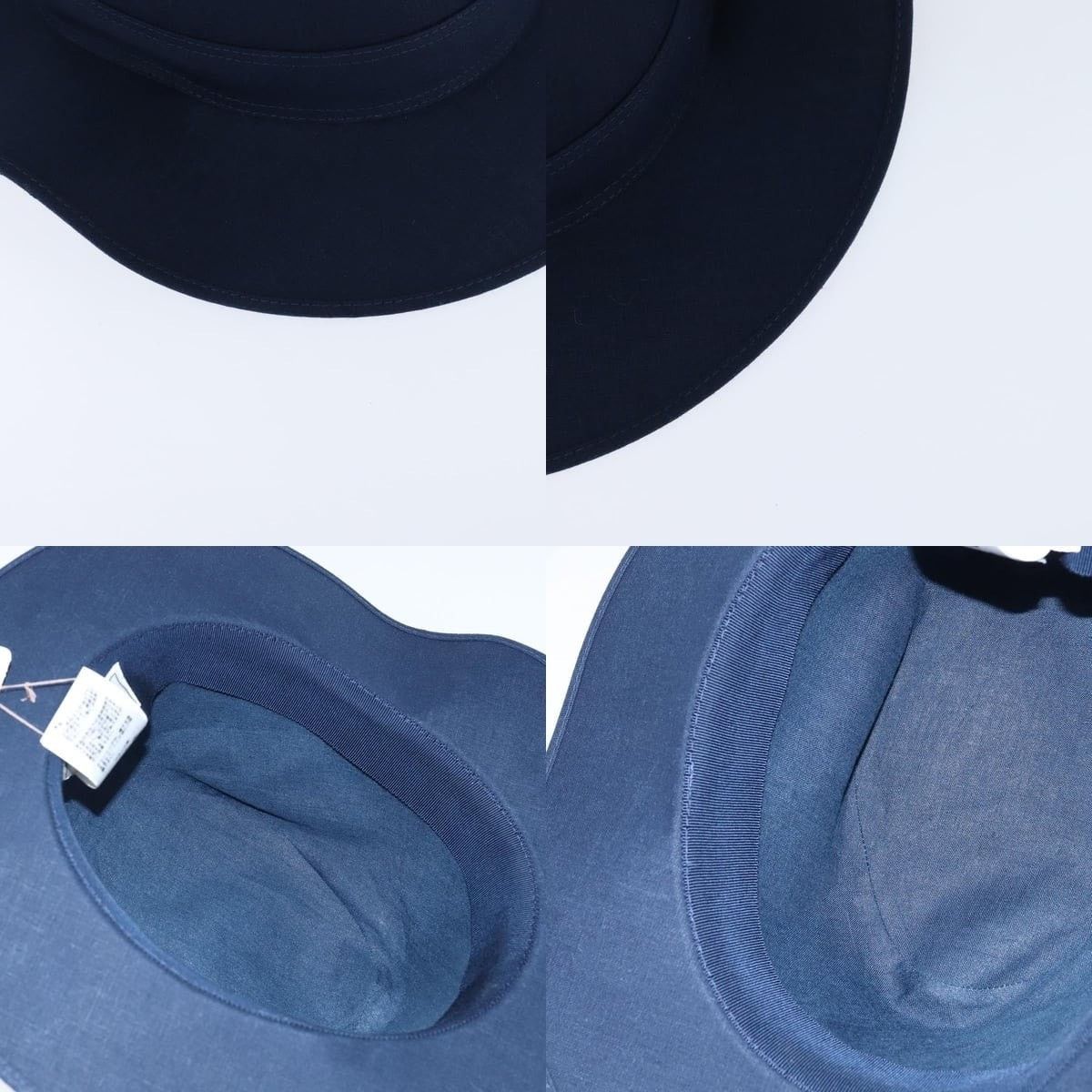 Hermes Hermes Hat Linen Navy Size ONE SIZE - 6 Thumbnail