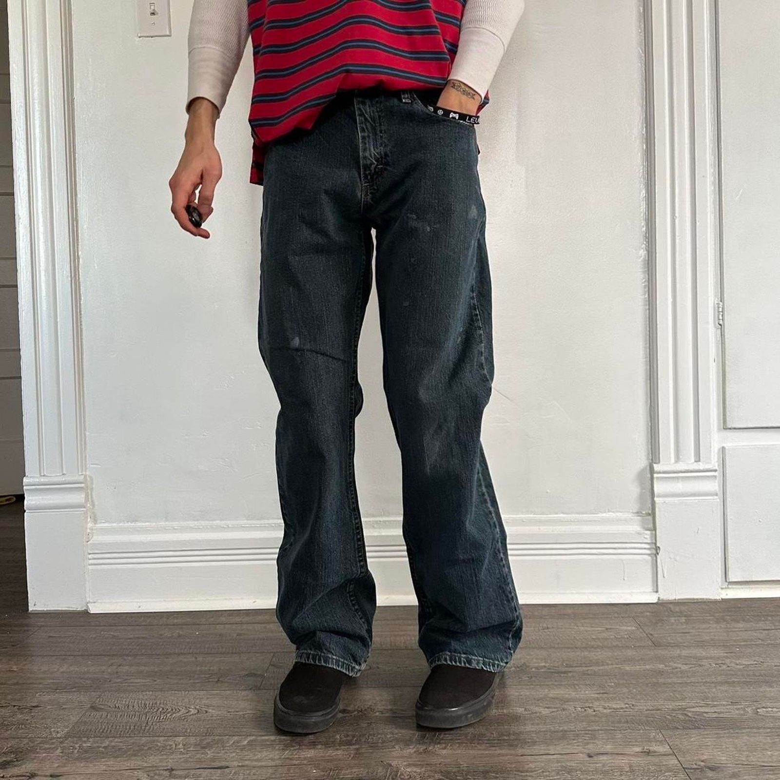 Vintage Vintage y2k 00s Blue Indigo Relaxed Straight Boot Denim Jean Size US 30 / EU 46 - 2 Thumbnail