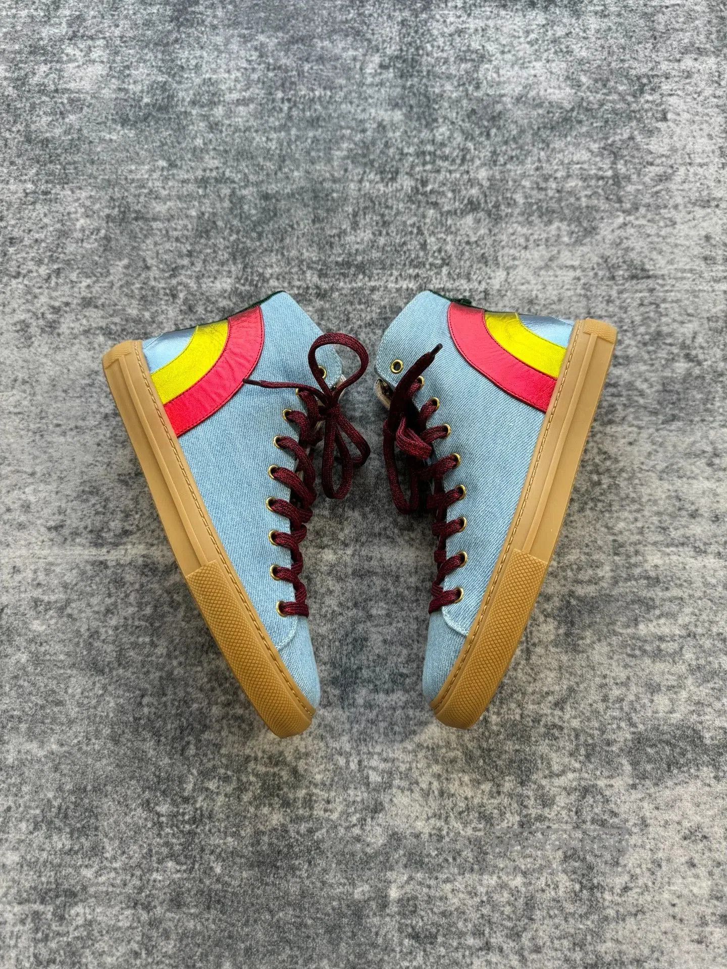 Gucci Gucci Rainbow High-Top Canvas Shoes. Size US 6.5 / EU 39-40 - 4 Thumbnail