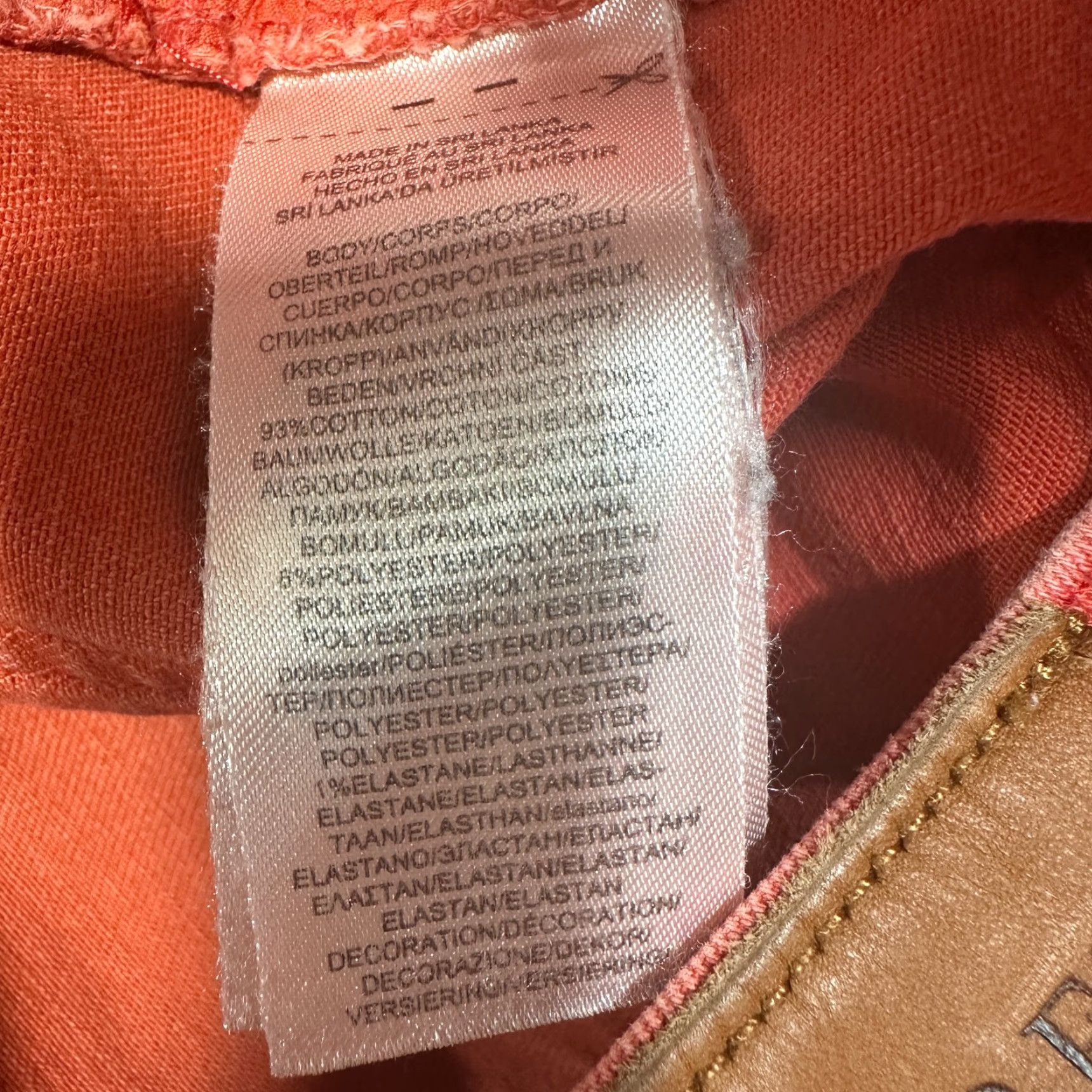 Ralph Lauren Lauren Ralph Lauren Jeans Womens 2 Skinny Orange Cotton Stretch Fray Hems Denim 5-Pocket Zipper Mid Rise Regular Inseam 24 in Womens Jeans Size 26" / US 2 / IT 38 - 6 Thumbnail