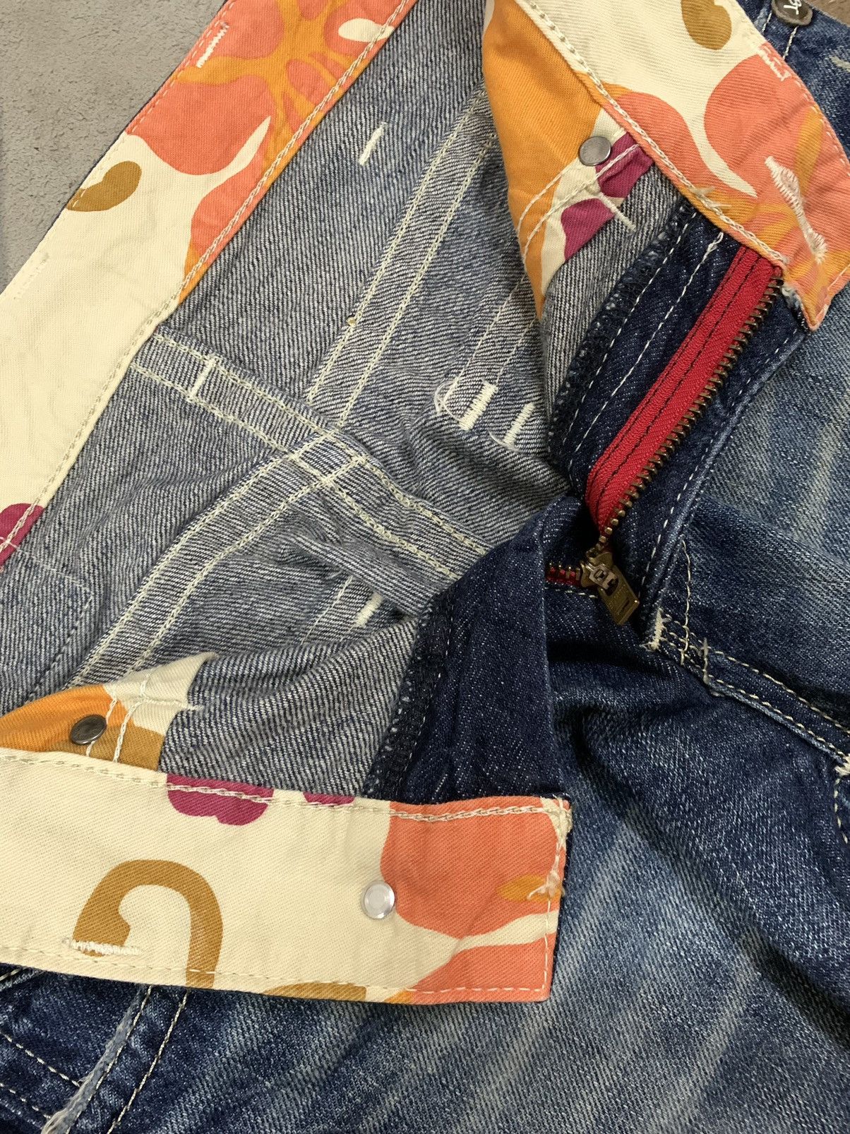 Edwin Vintage Edwin Blue Trip Flare Bootcut Distressed Jeans Size US 31 - 17 Thumbnail