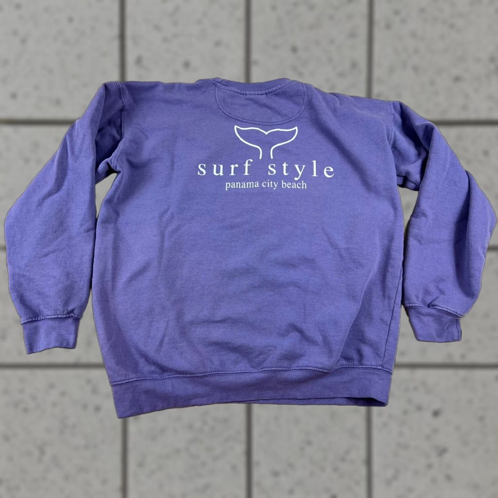 Vintage Trading Co Sweatshirt Pullover Women M Purple City Beach Activewear 1990s? Size M / US 6-8 / IT 42-44 - 1 Thumbnail