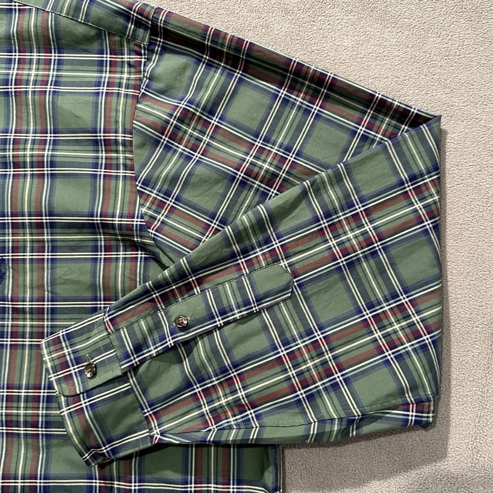 Ralph Lauren Ralph Lauren Shirt Mens 3XB Big Green Plaid Button Down 100% Cotton Stretch EUC Size US XXL / EU 58 / 5 - 6 Thumbnail