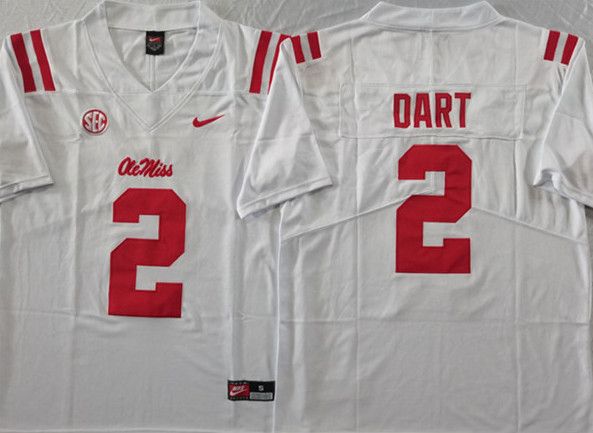Other Men's Ole Miss Rebels #2 Jaxson Dart White Stitched jersey Size US M / EU 48-50 / 2 - 3 Thumbnail