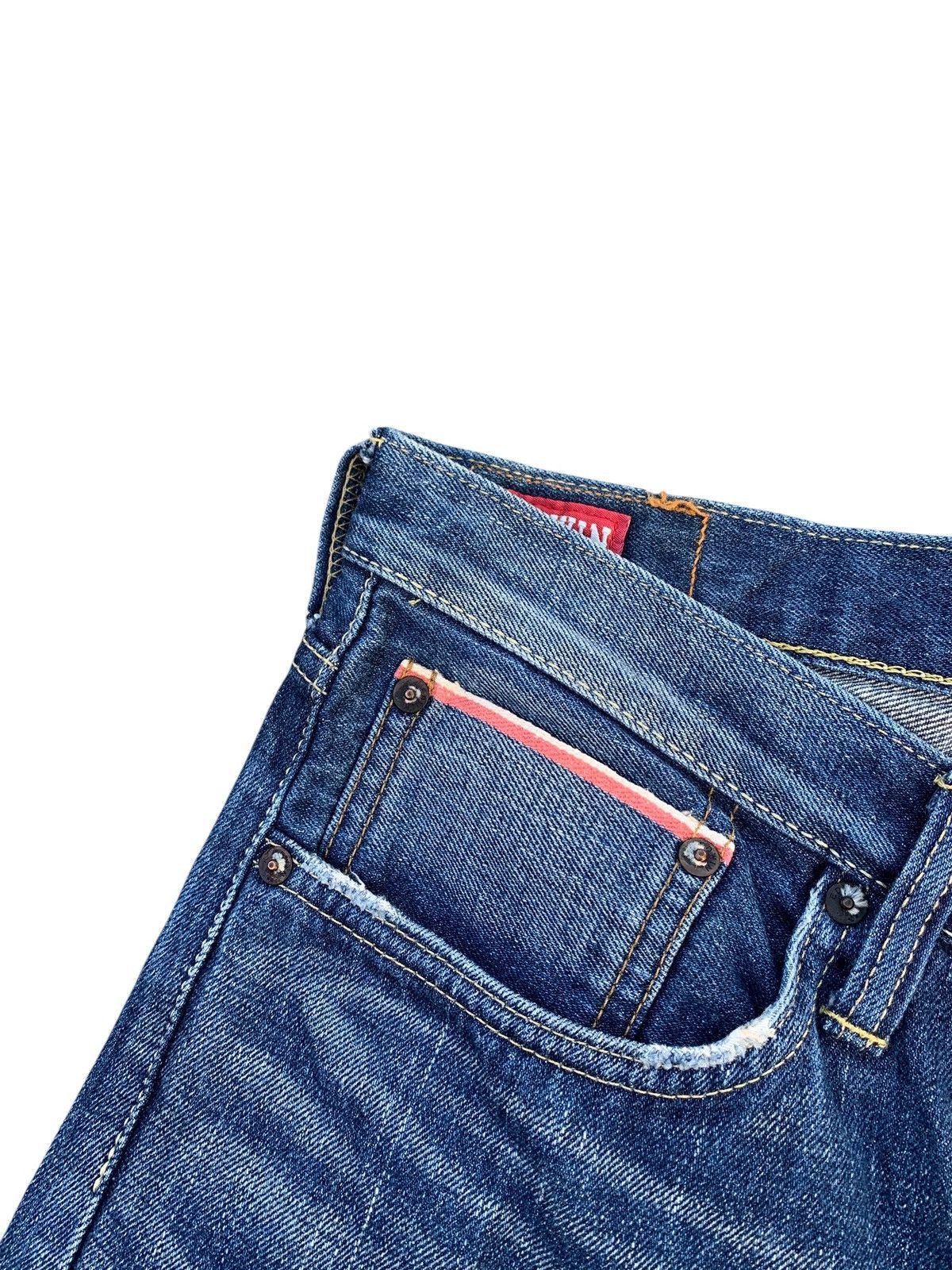 Kapital VINTAGE EDWIN 505zx SELVEDGE BUCKLE BACK DISTRESSED DENIM Size US 35 - 12 Thumbnail