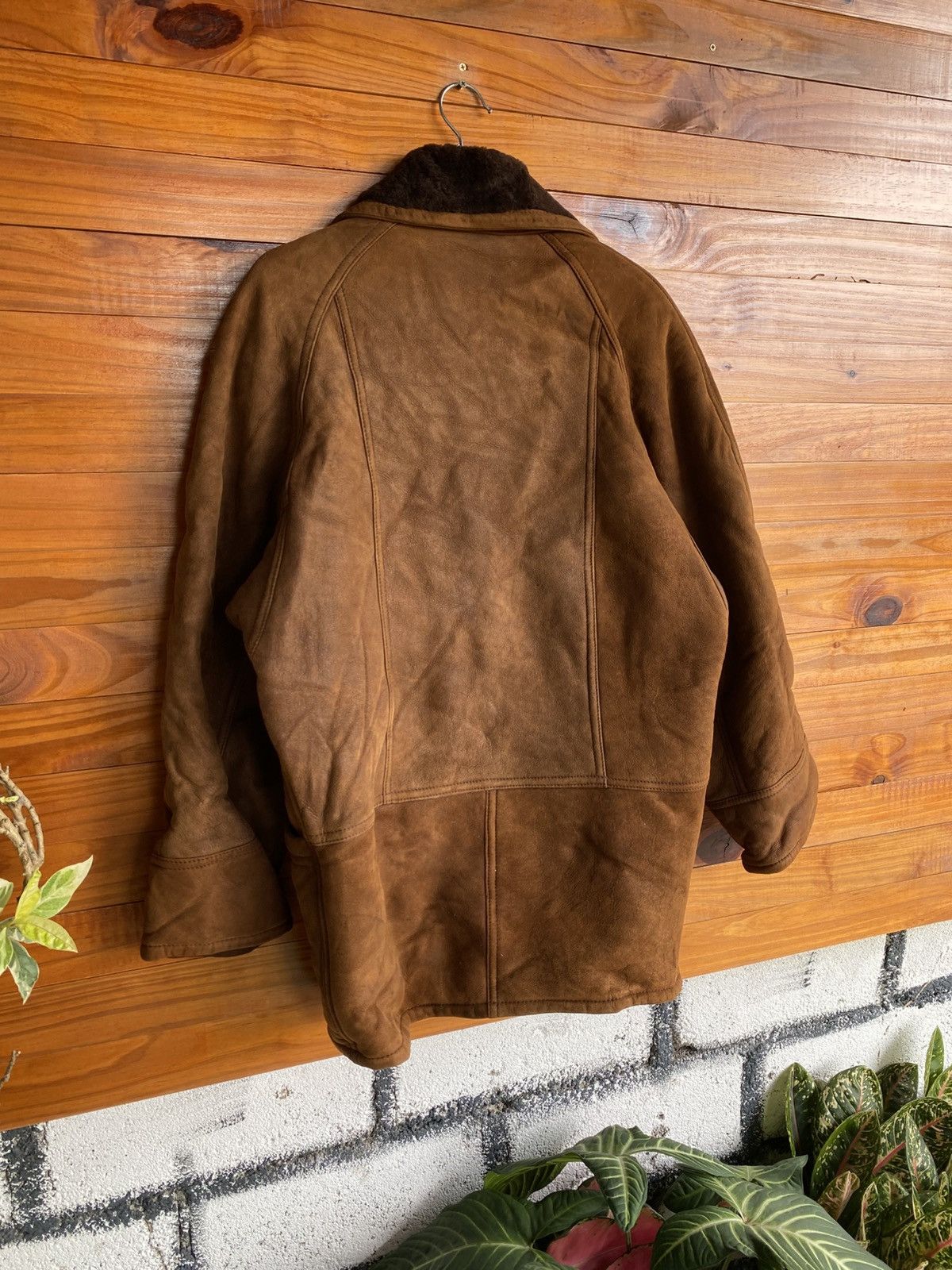 Vintage Vintage COLZER Shearling Suede Brown Leather Winter Coat Size US L / EU 52-54 / 3 - 11 Thumbnail