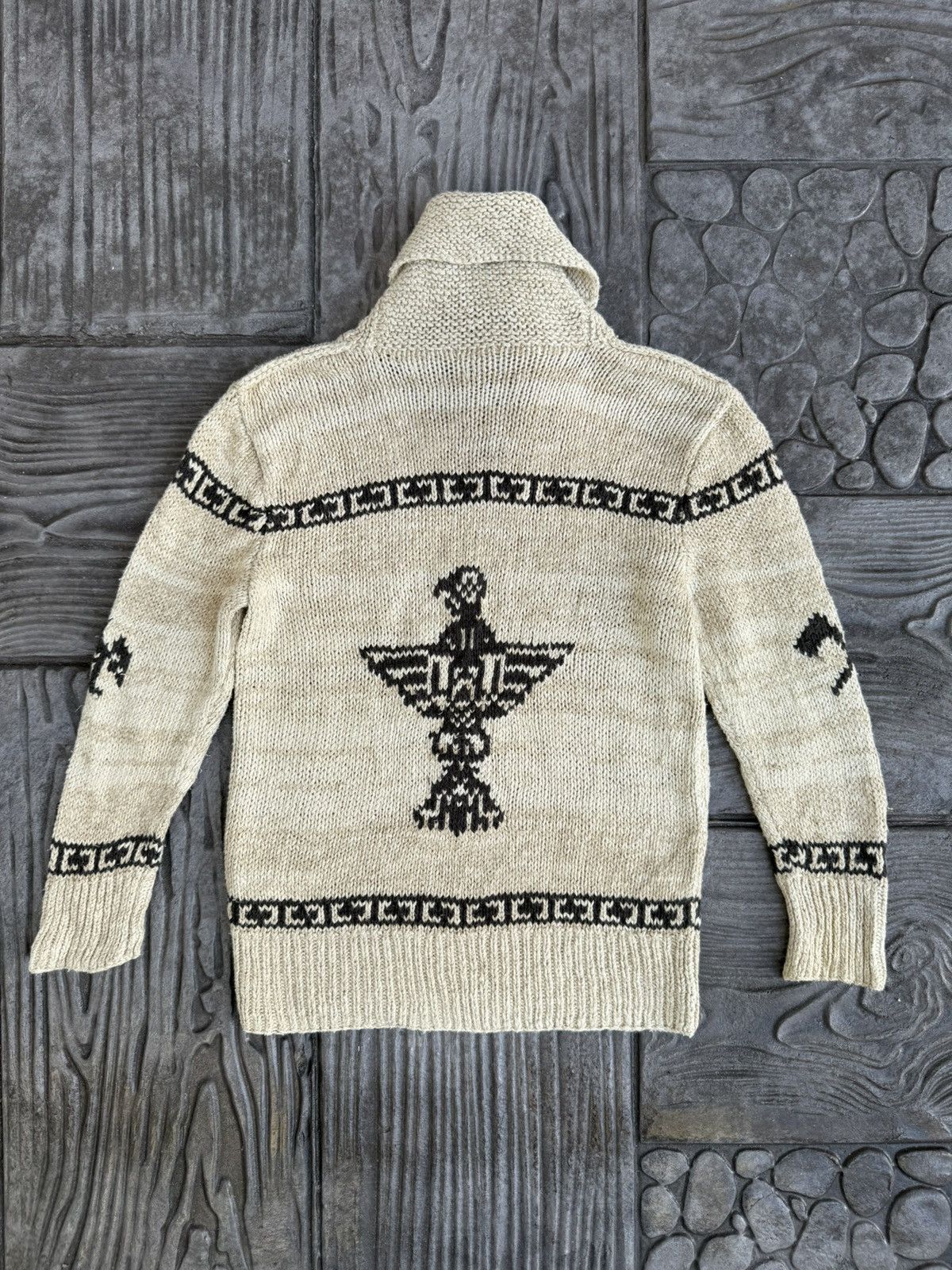 Polo Ralph Lauren 💥RARE💥Vintage 90s PRL Kanata Cowichan Hand Knit Shawl Collar Size US XXS / EU 40 - 11 Thumbnail
