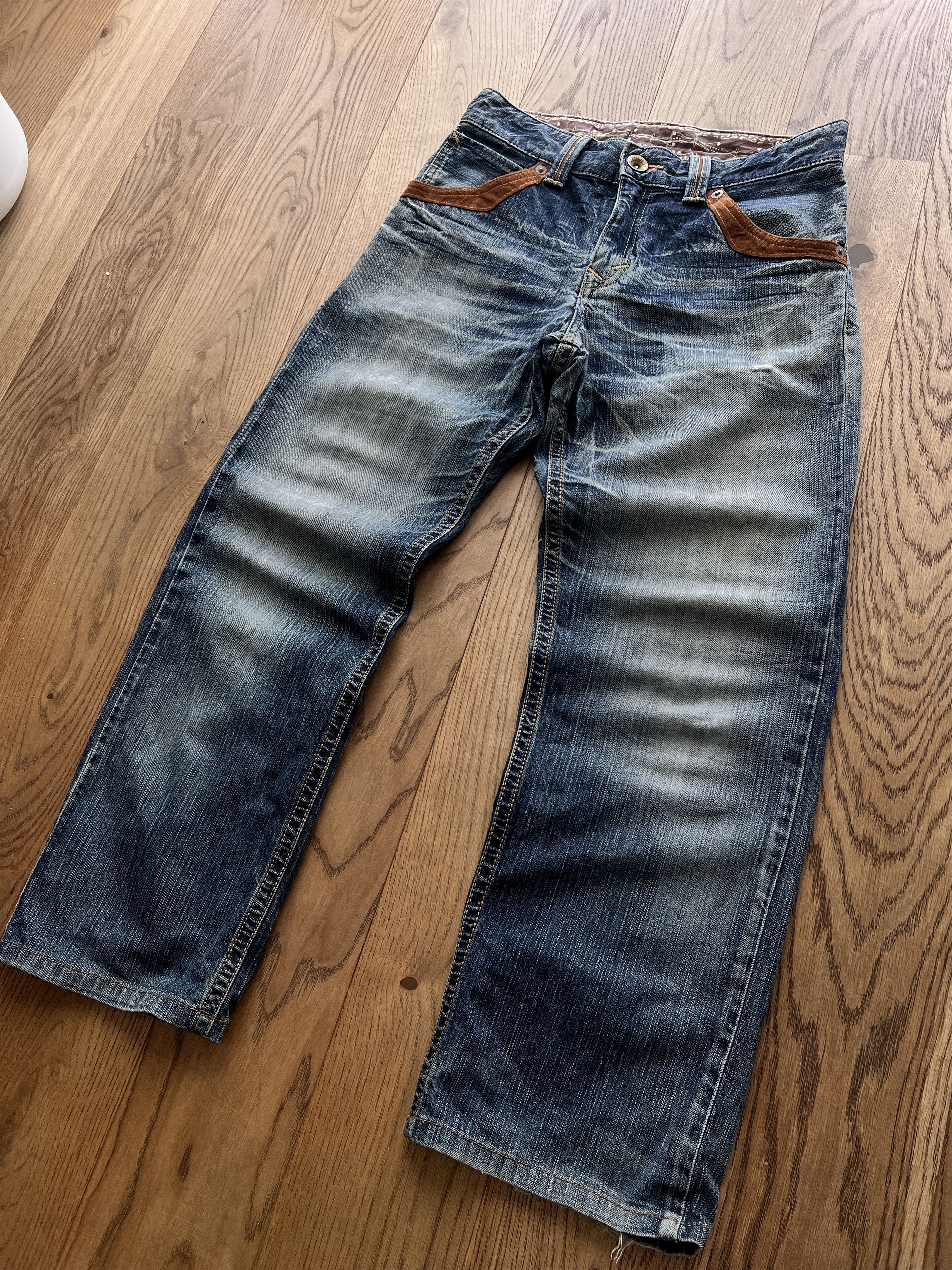 Edwin EDWIN WESTERN COWBOY DENIM JEANS DISTRESSED VINTAGE RARE Y2K Size US 29 - 9 Thumbnail