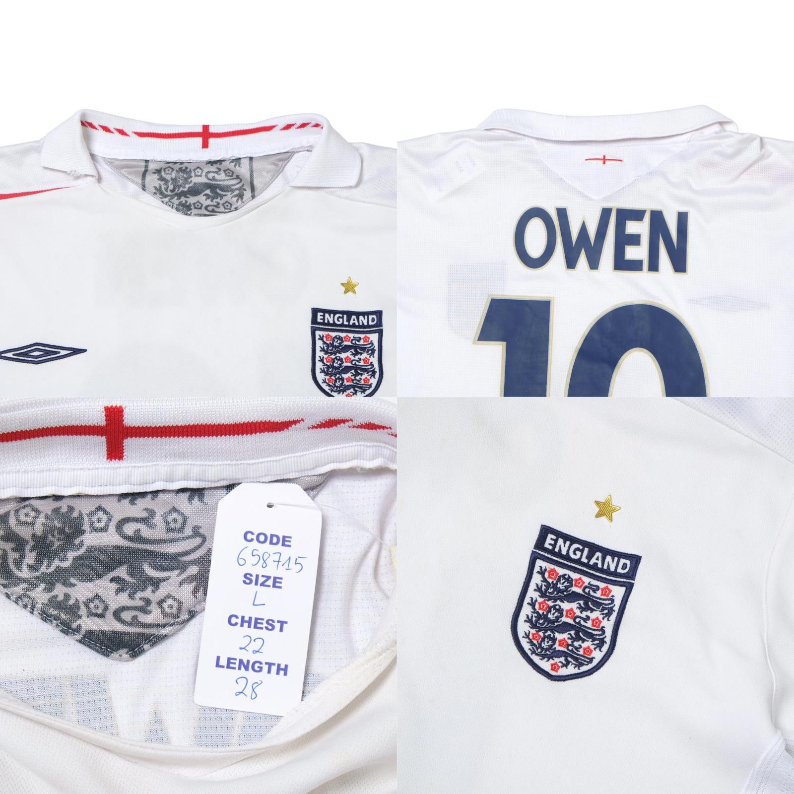 Umbro 2006/08 England Home Shirt Owen (L) Size US L / EU 52-54 / 3 - 5 Thumbnail