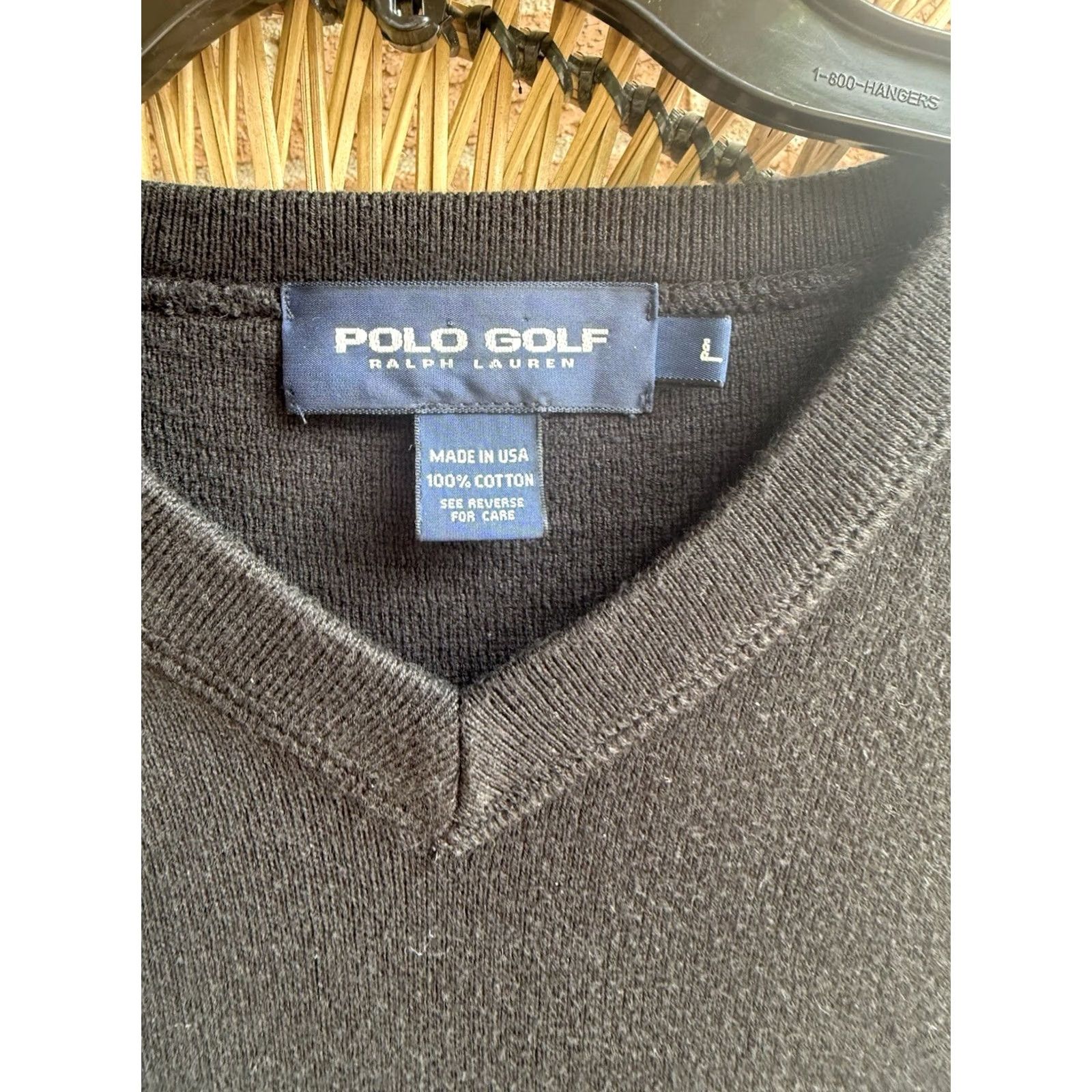 Ralph Lauren Polo Golf Ralph Lauren Sweater Vest Mens Large Black V-Neck Cotton Blue Pony USA Size US L / EU 52-54 / 3 - 4 Thumbnail