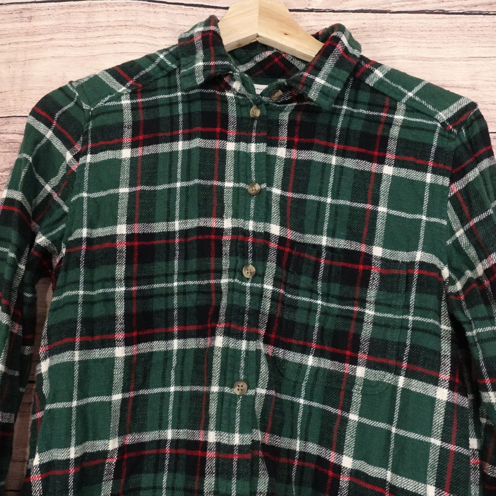 Vintage VINTAGE American Eagle Women’s Flannel Shirt Small Green Plaid Casual Basic 90s Size S / US 4 / IT 40 - 2 Thumbnail
