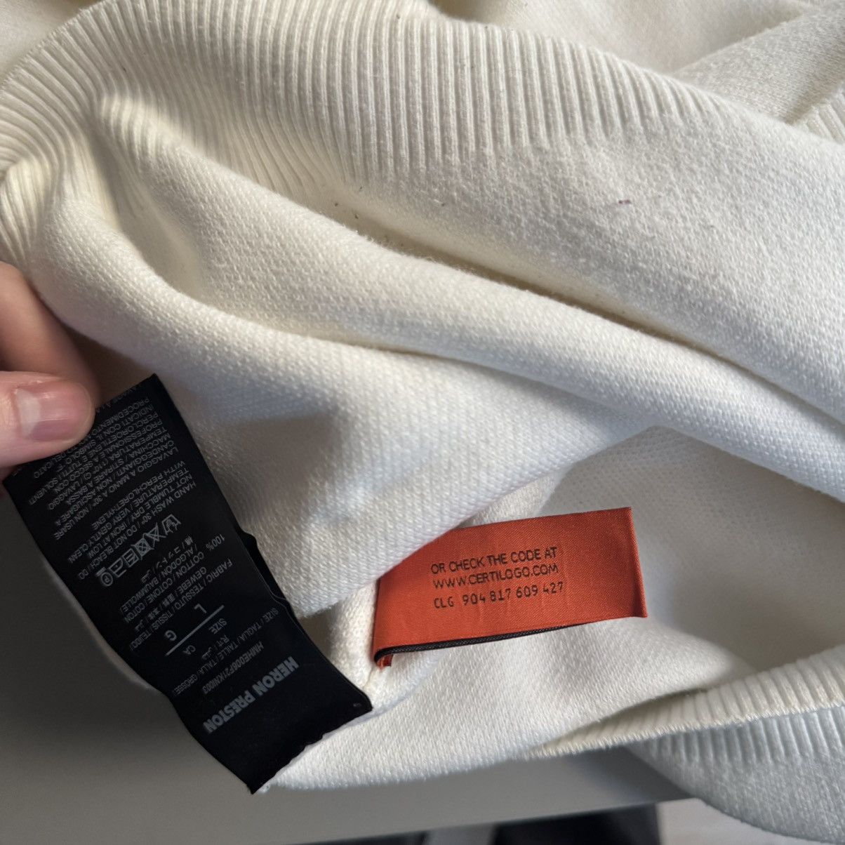Heron Preston Heron Preston - Style White Sweater FW18 Size US L / EU 52-54 / 3 - 4 Thumbnail