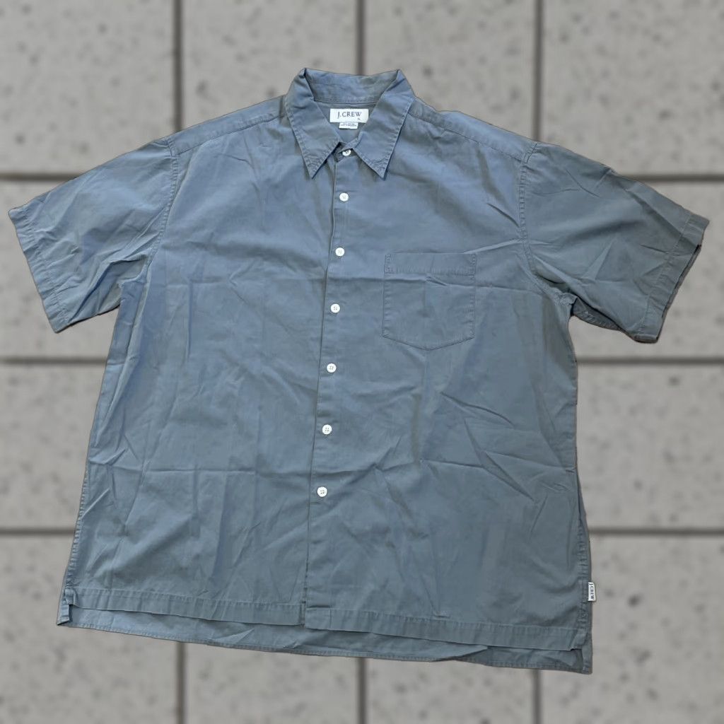 J.Crew VINTAGE J. Crew Shirt Men XL Green Button Light Twill Safari Pocket Classic Cotton Camp Shirt Size US XL / EU 56 / 4 - 1 Thumbnail